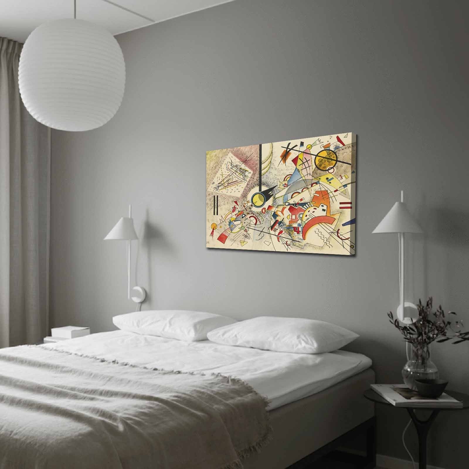 Verleihen Sie Ihrem Zuhause mit dem 70100FAMOUSART Bild von Wallity, inspiriert von Kandinskys Kunst, eine lebendige Note. Dieses hochwertige Leinwandbild begeistert mit leuchtenden Farben und zeitloser Eleganz.