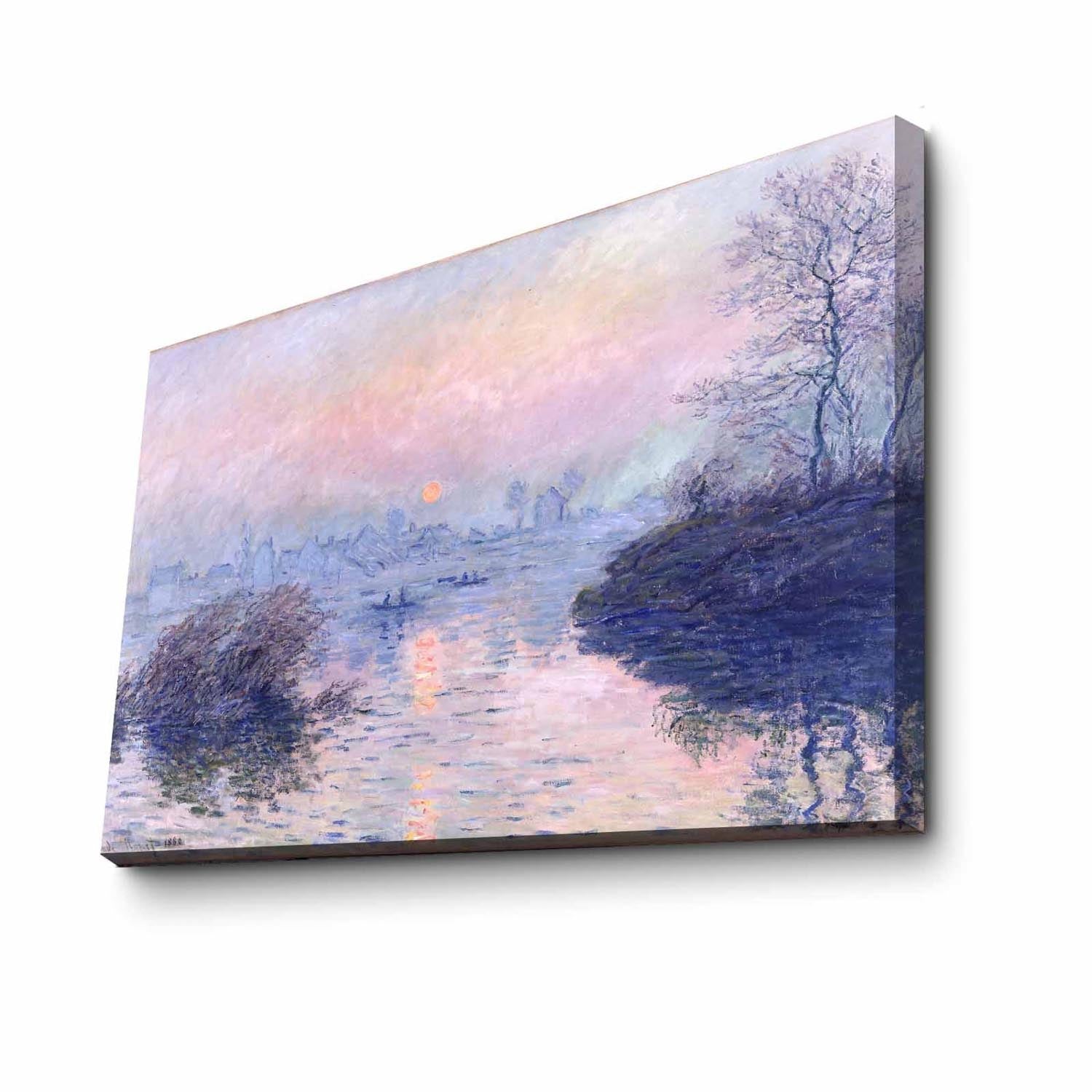 Entdecken Sie die zeitlose Eleganz des mehrfarbigen Leinwandgemäldes von Claude Monet. Hergestellt aus 100% Wildleder, bringt es Kunst und Stil in Ihr Zuhause.