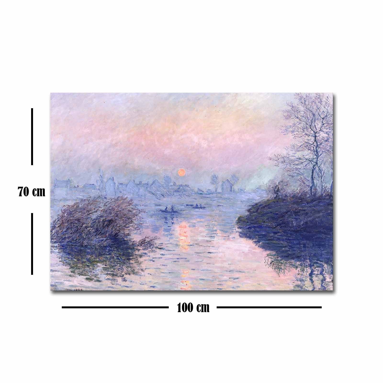 Verleihen Sie Ihrem Raum mit dem mehrfarbigen Leinwandgemälde von Claude Monet einen Hauch von Kunst und Eleganz. Aus 100% Wildleder gefertigt, ist es ein zeitloses Meisterwerk.