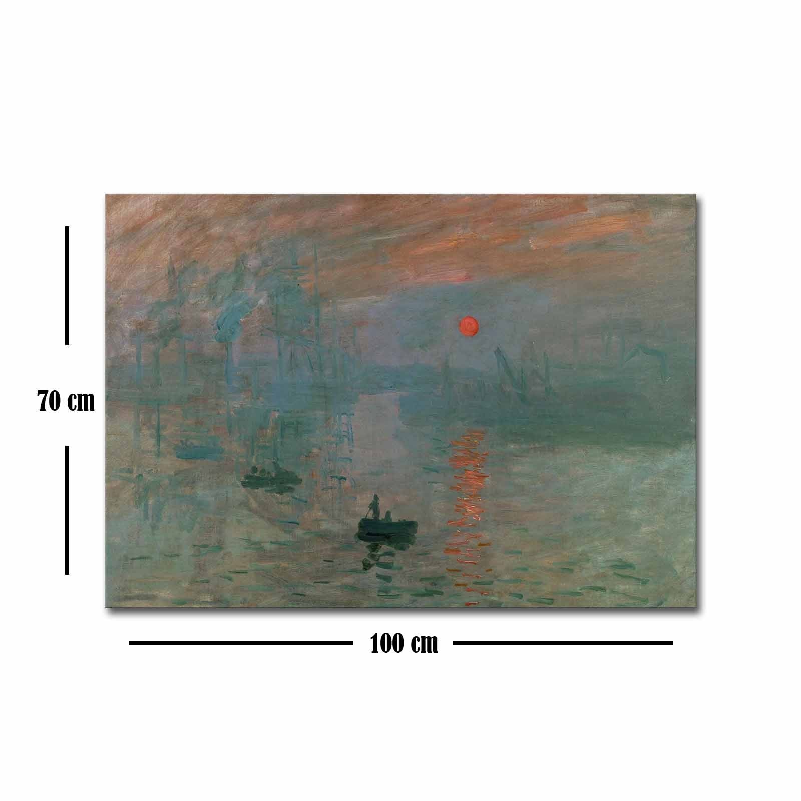 Verleihen Sie Ihrem Raum mit diesem 70x100 cm großen Leinwandgemälde von Claude Monet aus edlem Wildleder einen Hauch von Eleganz und Kunst.