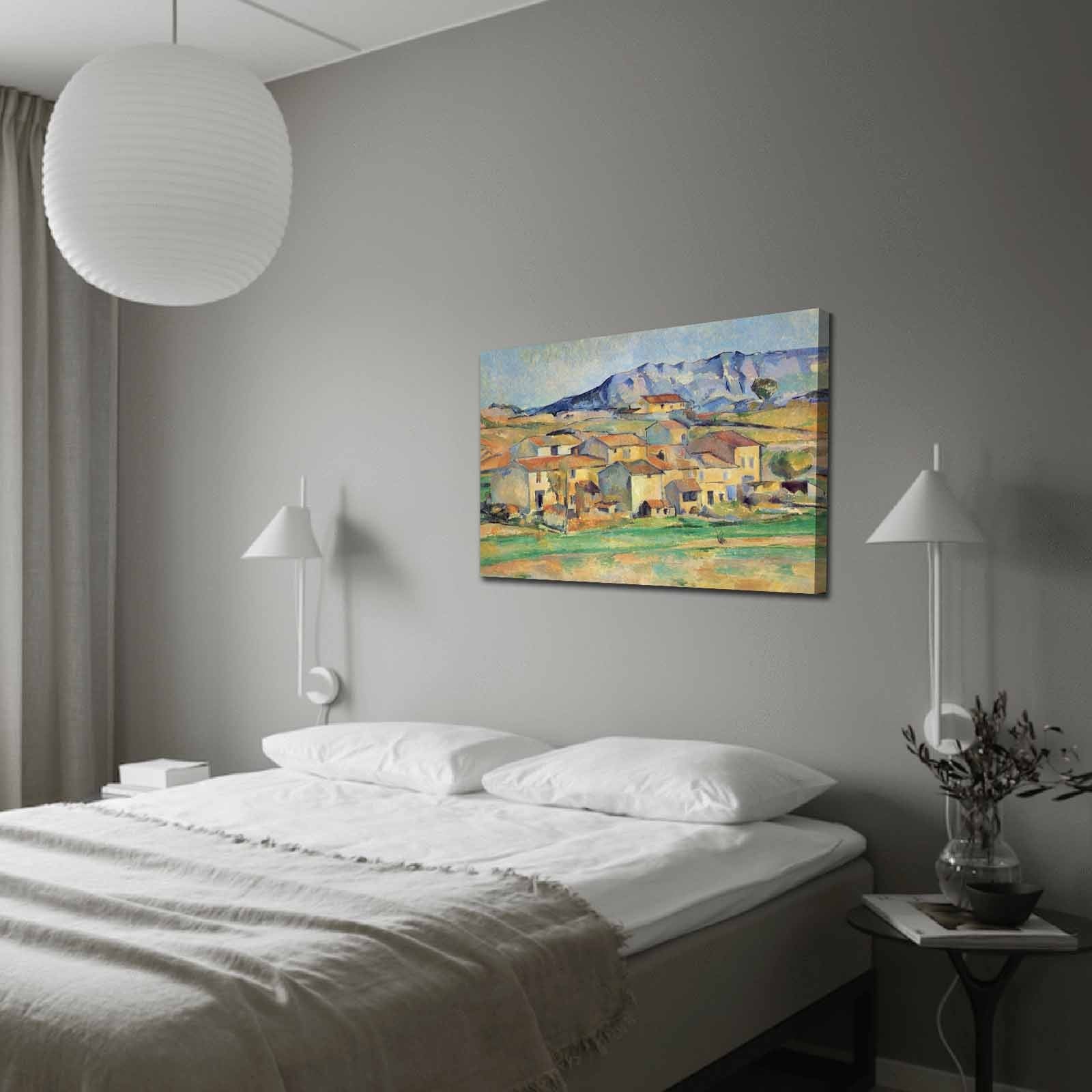 Verleihen Sie Ihrem Raum mit dem atemberaubenden Leinwandbild "Hamlet bei Payennet" von Paul Cézanne einen Hauch von Eleganz. 100% Wildleder, 70x100 cm.