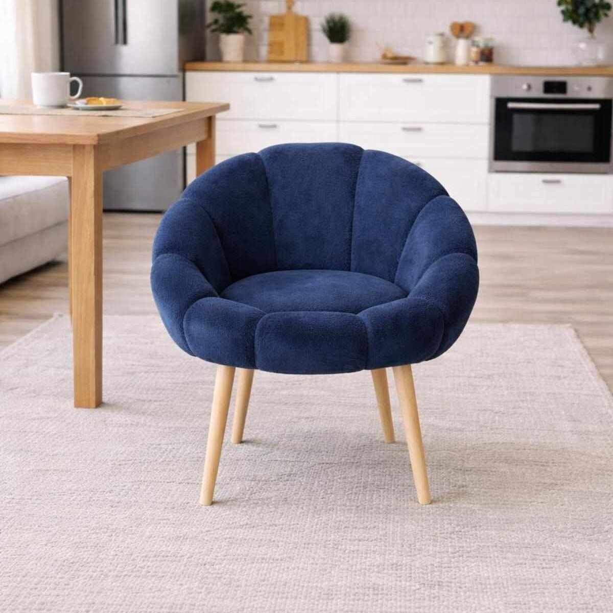 Ohrensessel Papatya in Anthrazit von Hanah Home mit Wellsoft-Stoffbezug, Esche-Beinen und geschwungener Rückenlehne, Wing-Chair-Form.