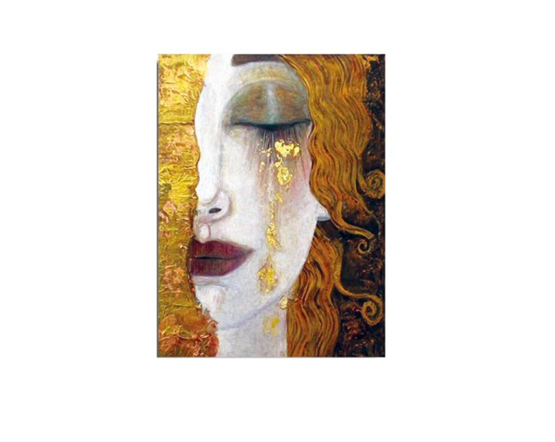 Entdecken Sie "Goldene Tränen" von Anne-Marie Zilberman – ein faszinierendes Leinwandgemälde, das Emotionen weckt und jeden Raum verzaubert.