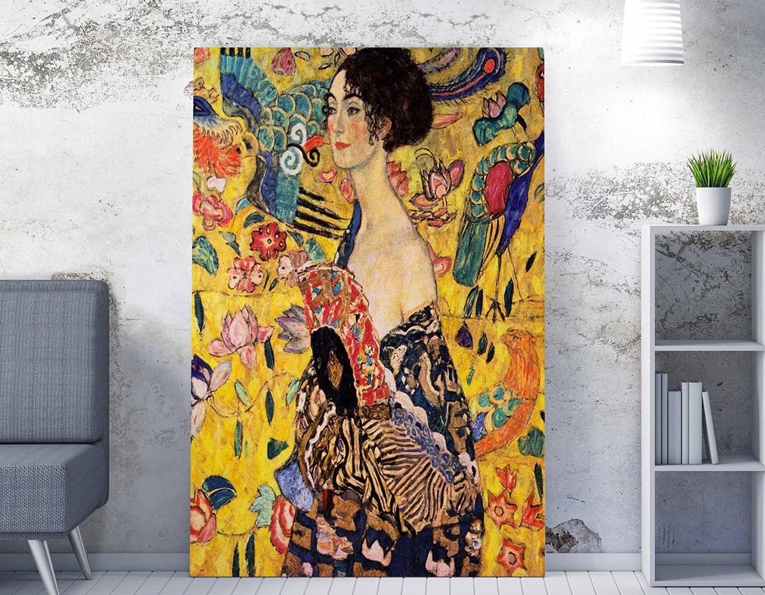 Entdecken Sie das beeindruckende WY88 Leinwandbild (50 x 70) von Wallity. Bringen Sie mit Klimts Kunst lebendige Farben und Eleganz in Ihr Zuhause!