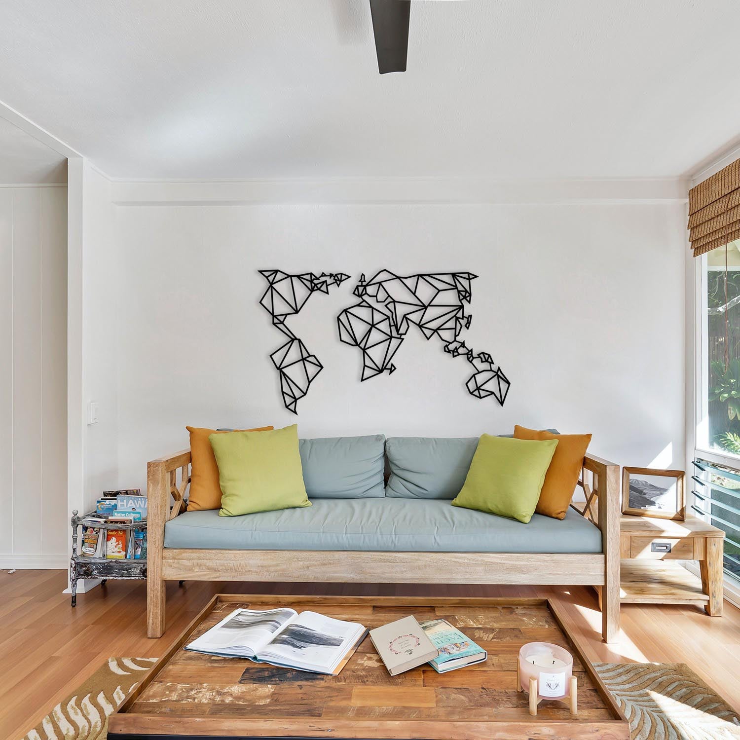 Carte du monde décor en métal 4 Wanddeko - noir