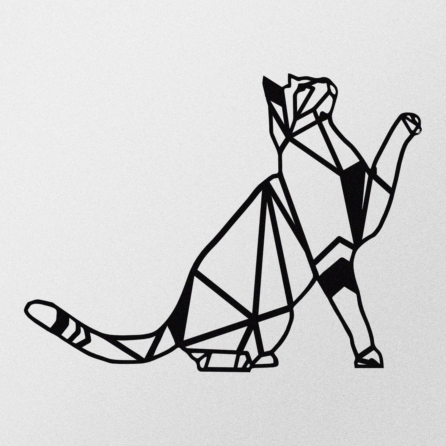 Décoration murale de décoration en métal de chat - noir