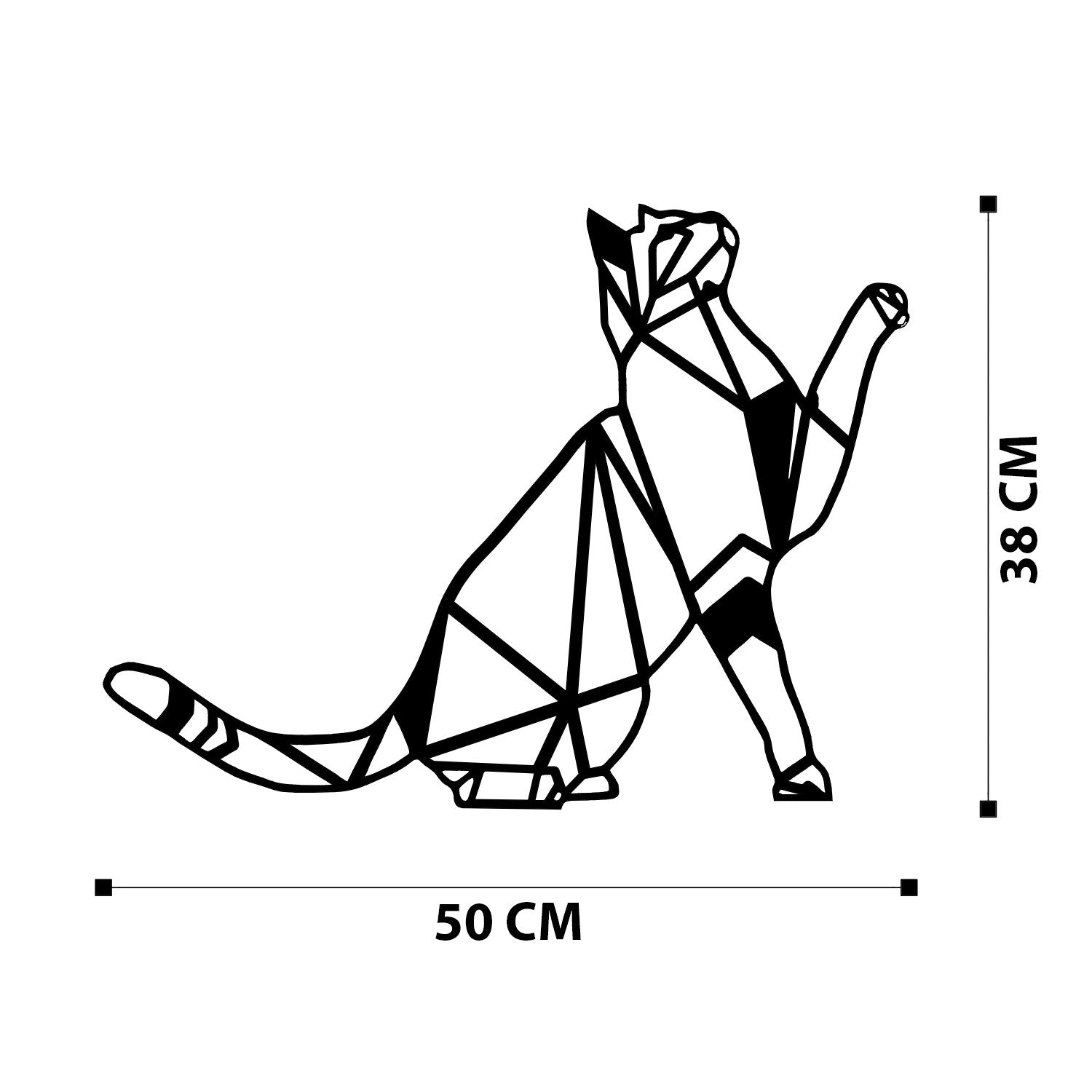 Décoration murale de décoration en métal de chat - noir