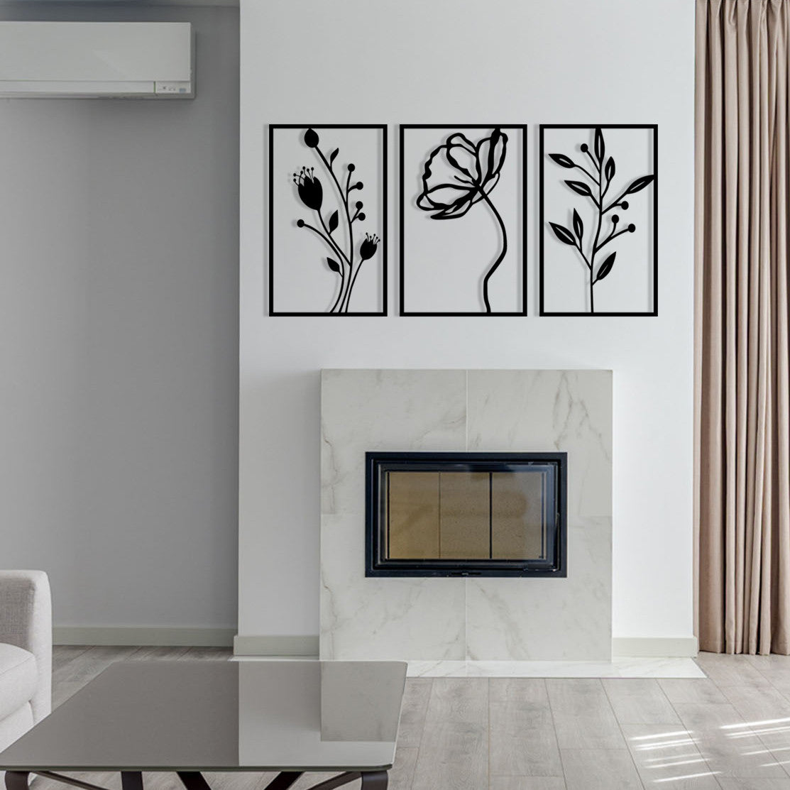 Verleihen Sie Ihrem Zuhause mit der schwarzen Flowers Wanddeko von Wallity einen Hauch von Eleganz. Ein zeitloses Metallstück für jeden Raum.