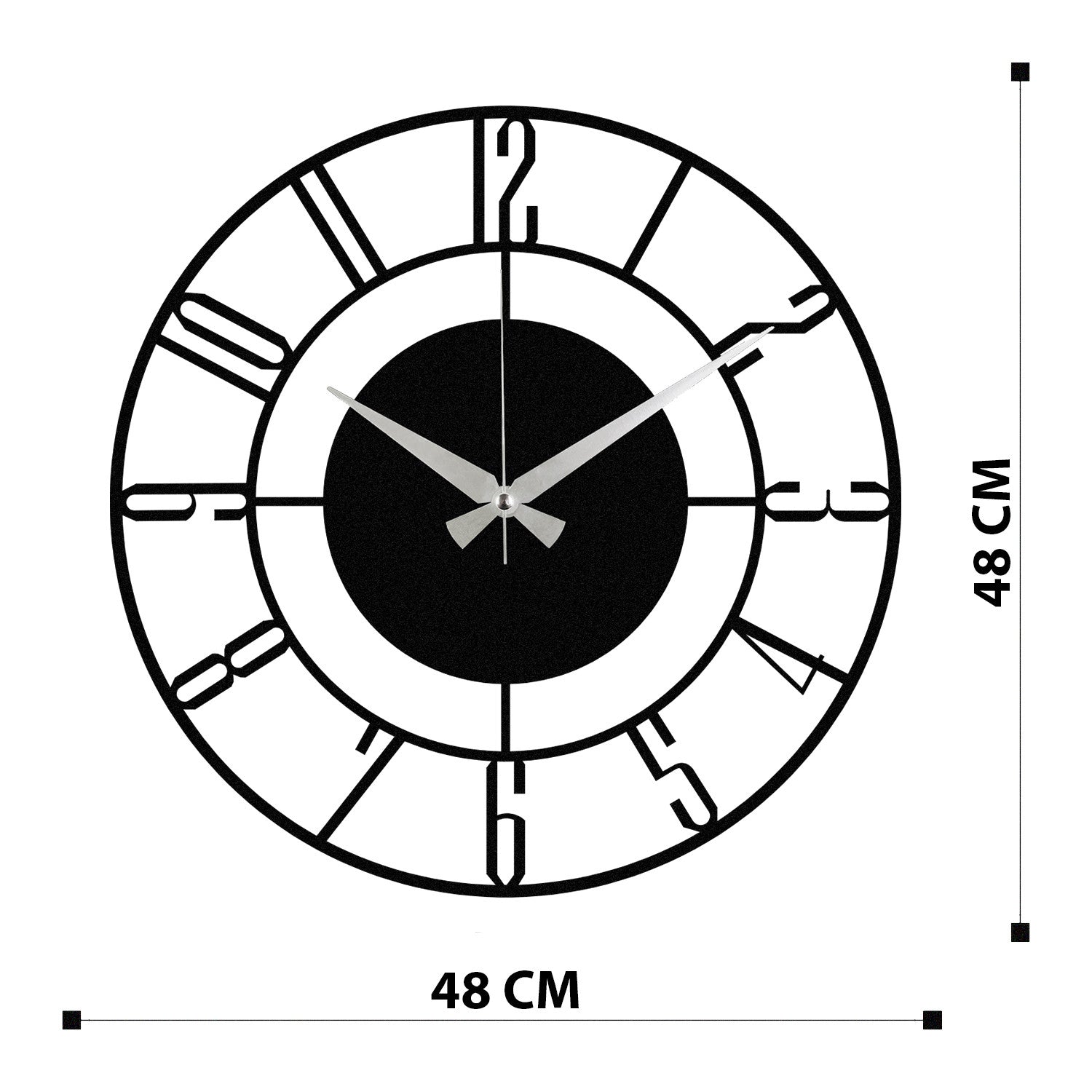 Elegante Enzoclock Wanduhr in Schwarz von Wallity. Hochwertige Metallverarbeitung, zeitloses Design, ideal für stilvolle Akzente in jedem Raum.
