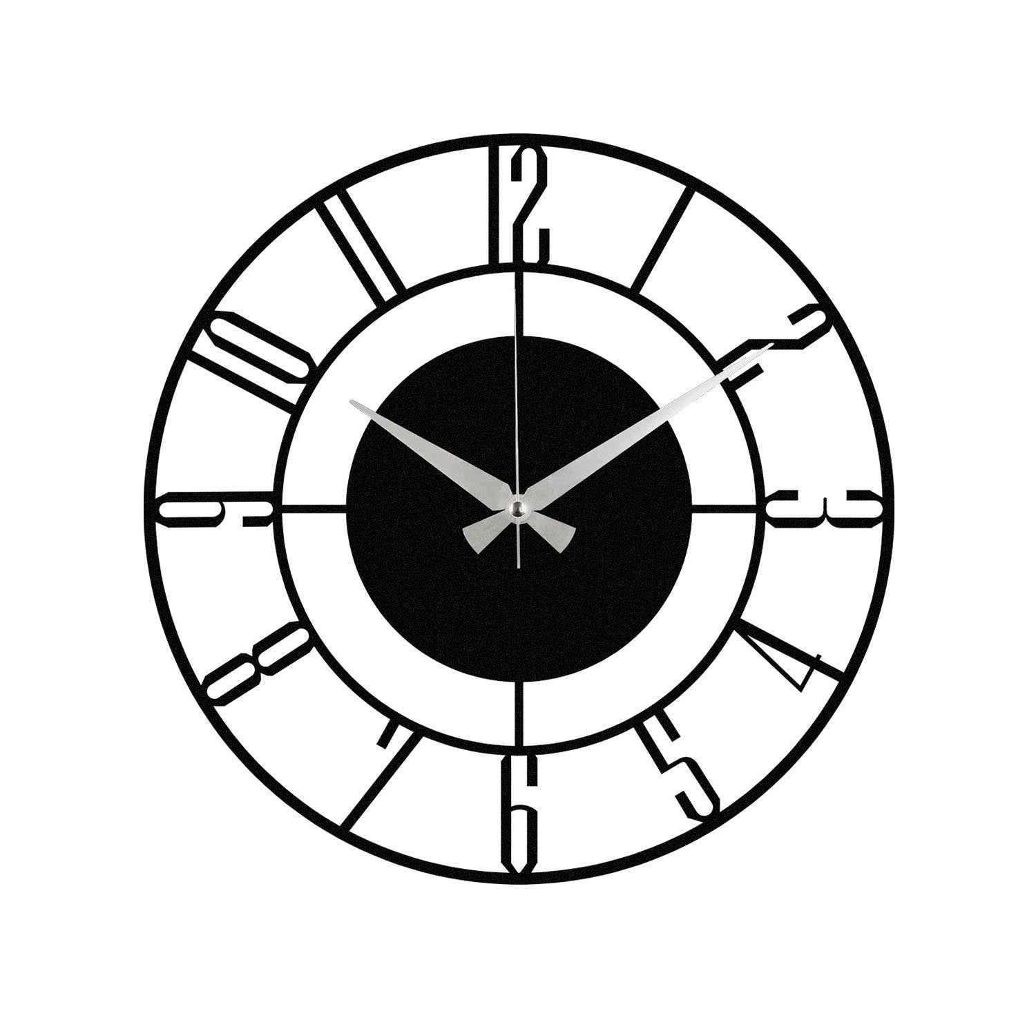 Schwarze Enzoclock Wanduhr von Wallity: Robuste Metallkonstruktion, modernes Design, perfekter Blickfang für Ihr Zuhause oder Büro.