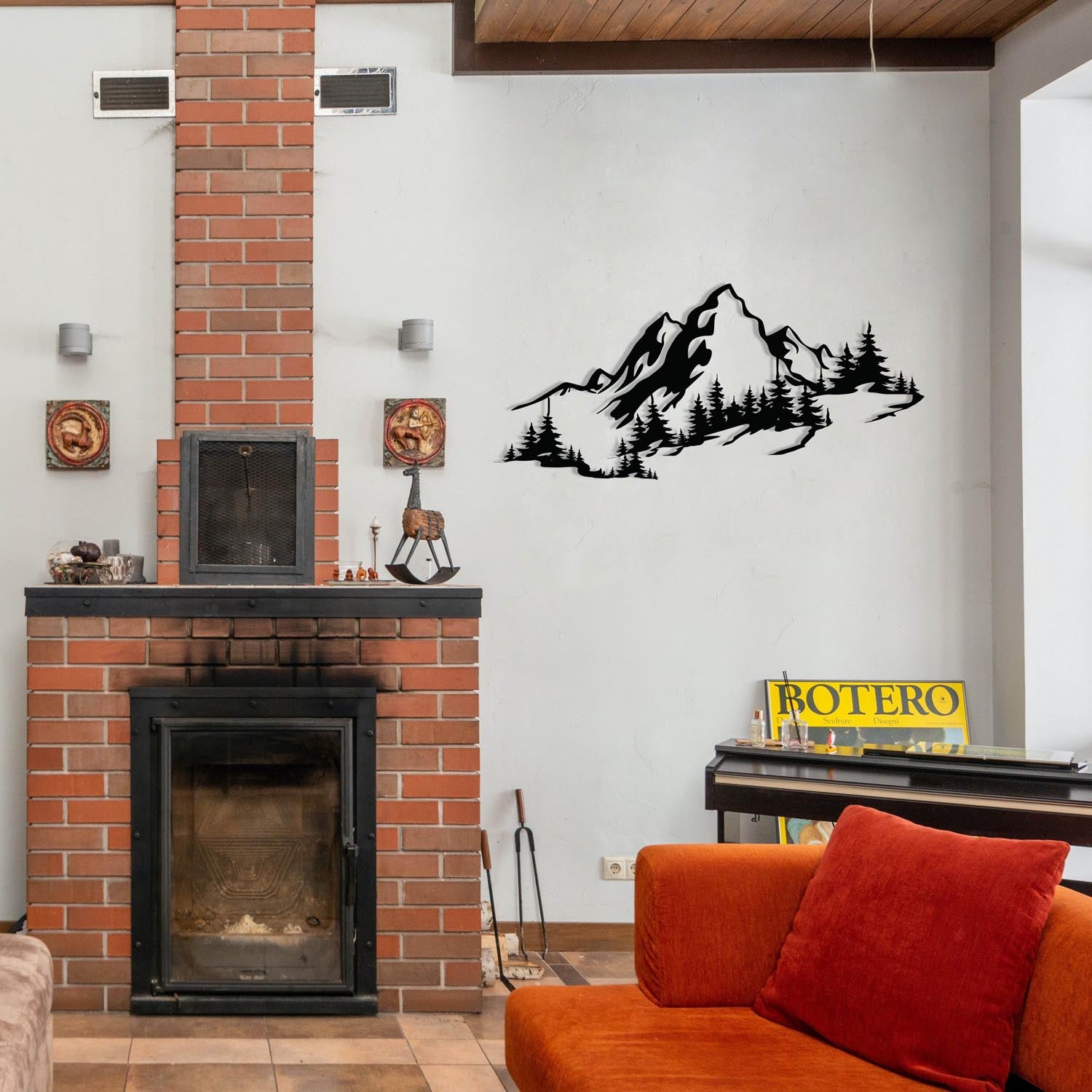 Verleihen Sie Ihrem Raum mit der Mountain 3 Wanddeko von Wallity in edlem Schwarz einen Hauch von Raffinesse. Hochwertige Metallverarbeitung, zeitloses Design.