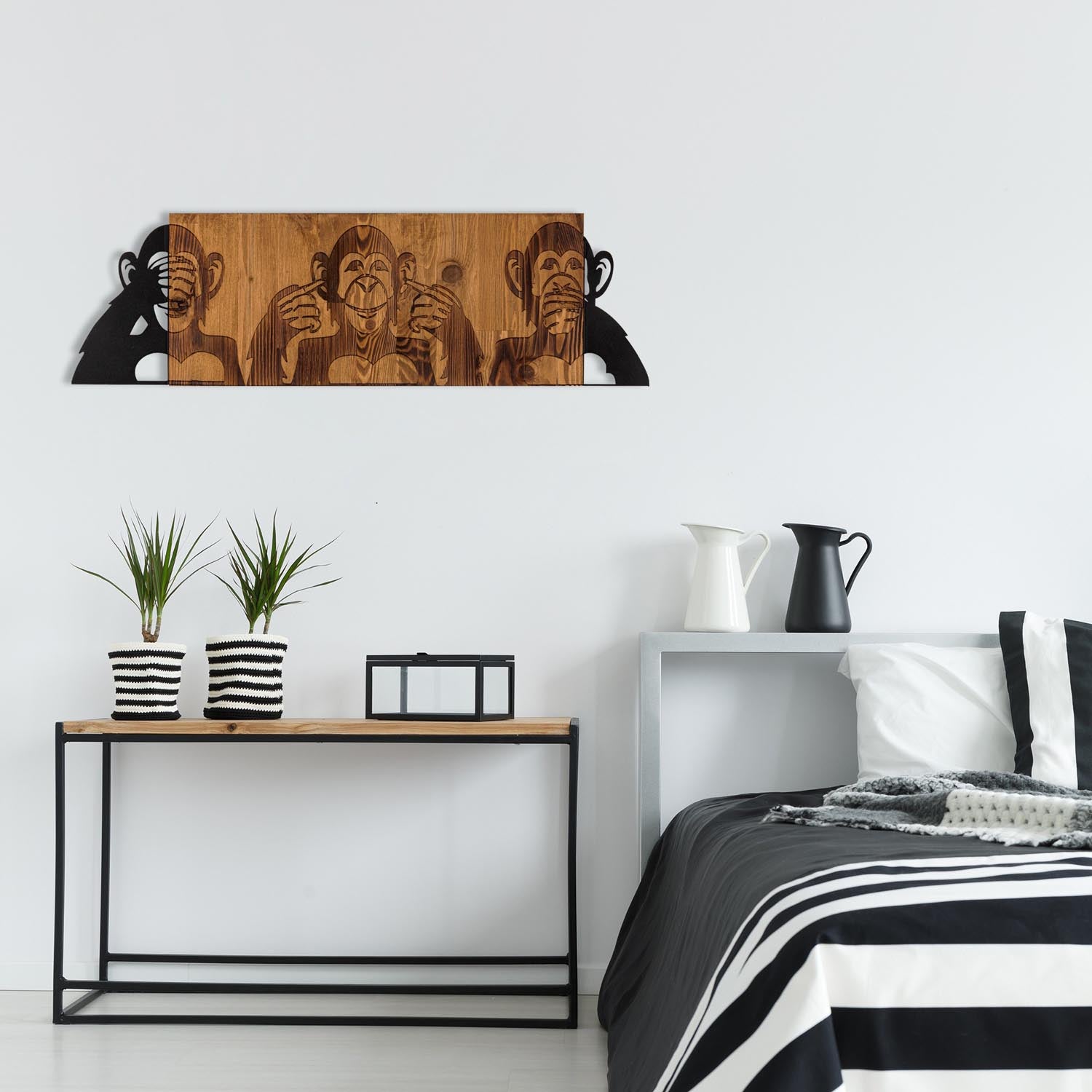 Verleihen Sie Ihrem Raum mit der Wanddeko "I didn't see I didn't hear I don't know" von Wallity einen Hauch von Eleganz. Hochwertige Materialien und stilvolles Design.