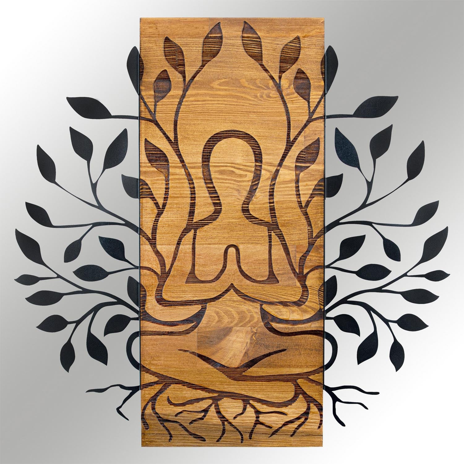 Verleihen Sie Ihrem Raum mit der eleganten Wanddeko aus Schwarznuss von Wallity einen Hauch von Raffinesse und zeitloser Schönheit.