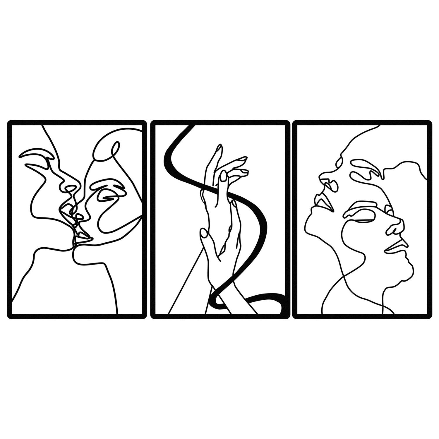 Entdecken Sie die stilvolle Wanddeko "The Unity Of Love" von Wallity in Schwarz – ein elegantes Metallaccessoire, das jeden Raum veredelt.