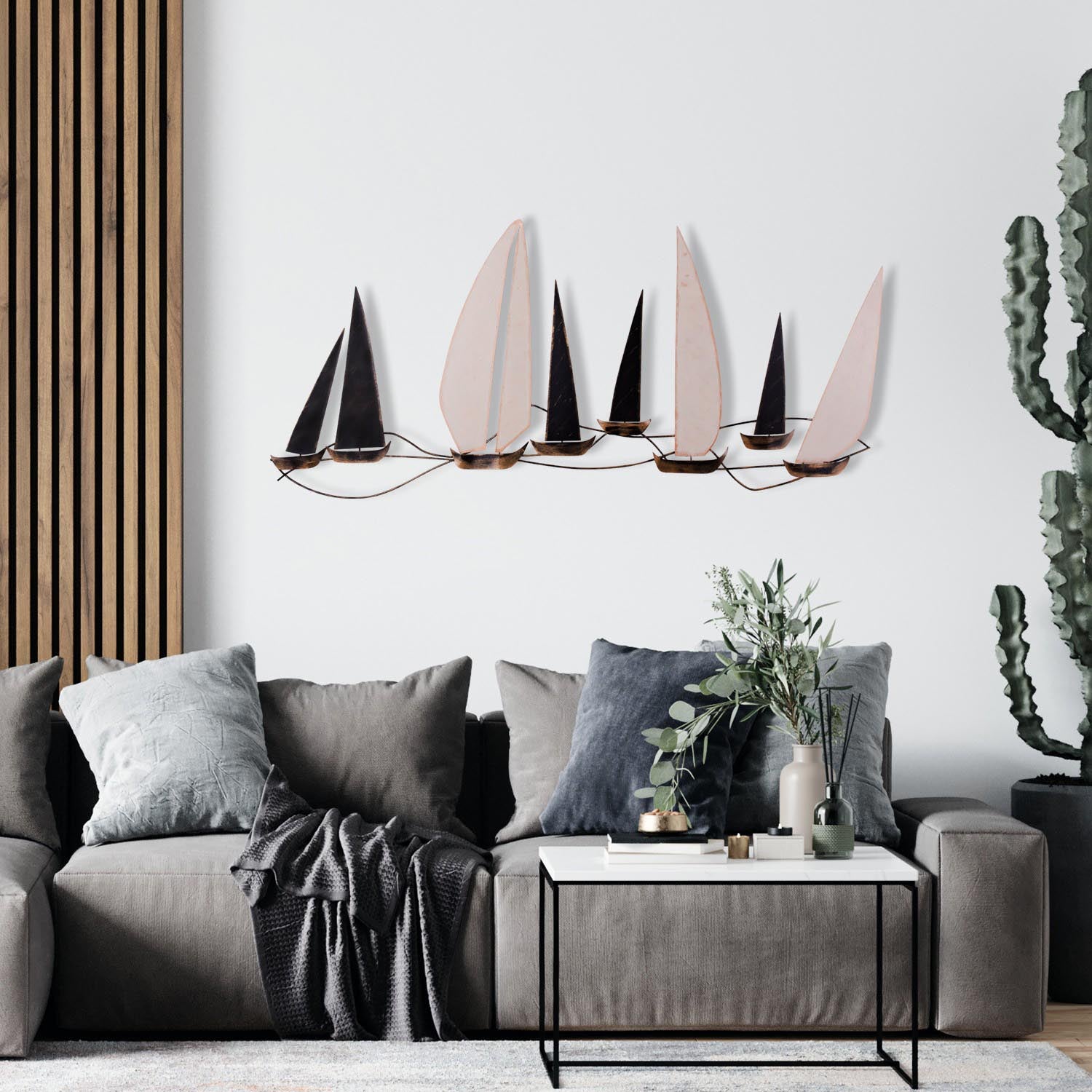 Entdecken Sie die atemberaubende Ocean Wanddeko von Wallity – ein handgefertigtes Metallkunstwerk, das jedem Raum Eleganz verleiht.