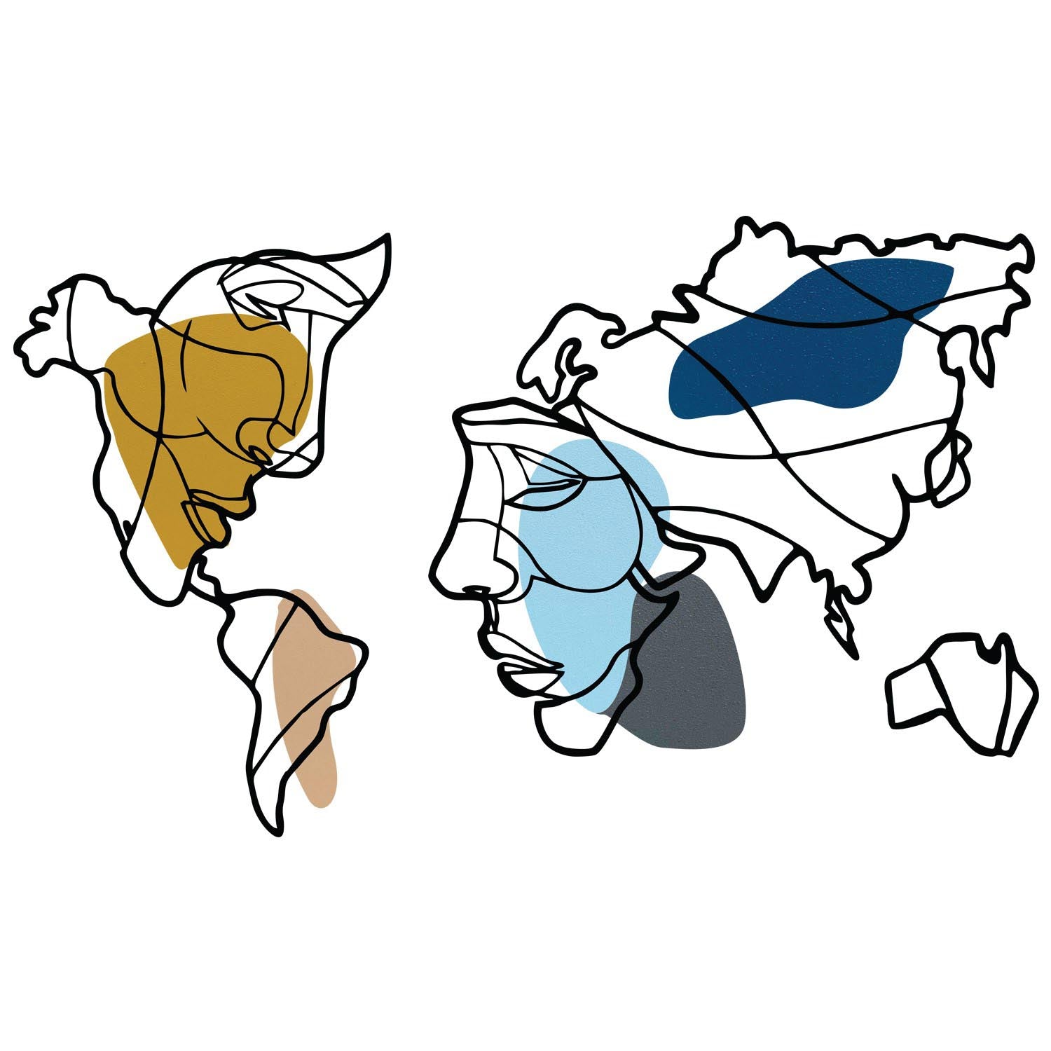 Lie World M in Mehrfarbig präsentiert im Onlineshop von KAQTU Design AG. Wanddeko ist von Wallity