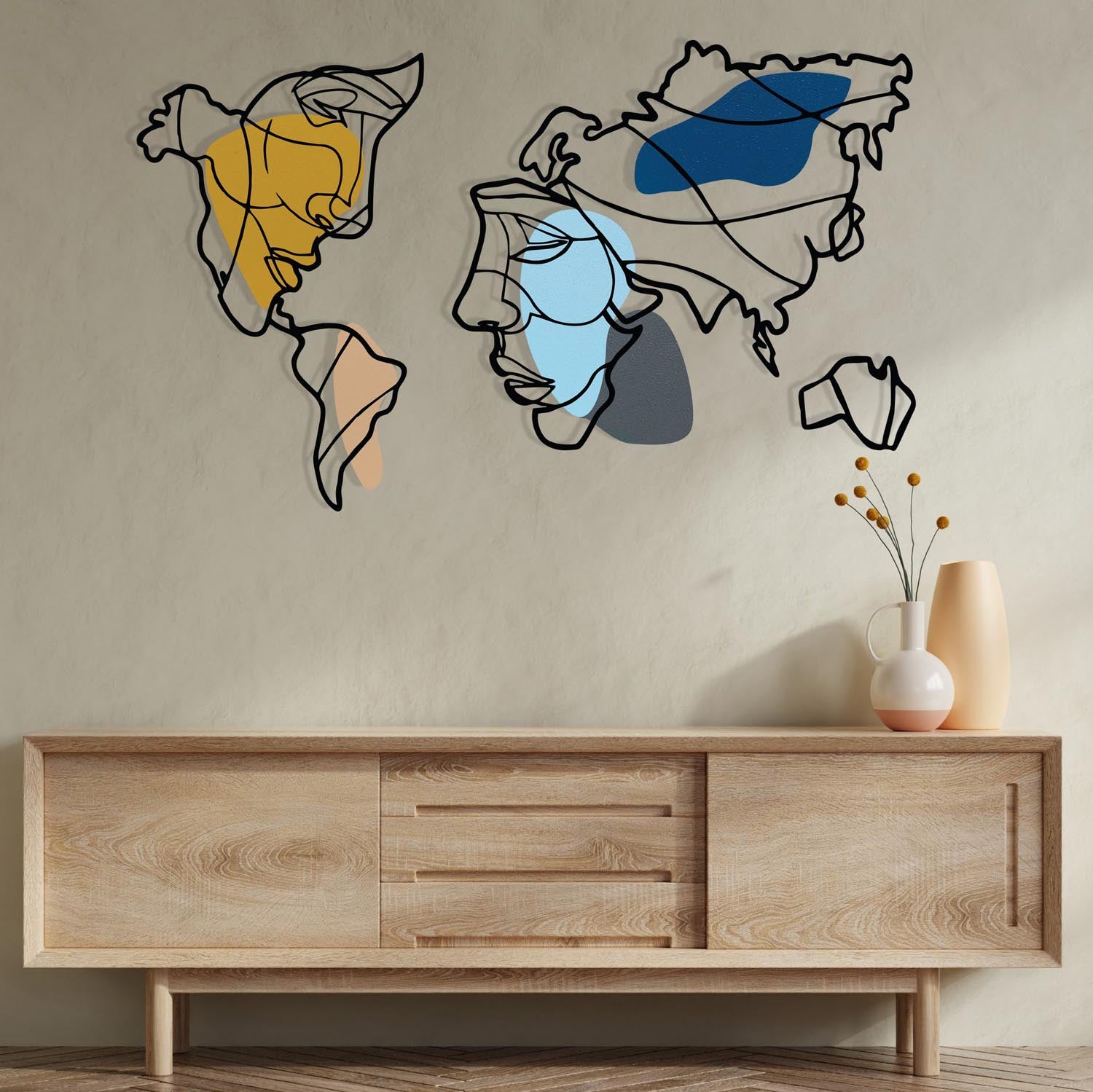 Verleihen Sie Ihrem Raum mit der Lie World M Wanddeko von Wallity einen Hauch von Eleganz. Dieses kunstvolle Metallstück beeindruckt durch sein filigranes Design und hochwertige Verarbeitung.