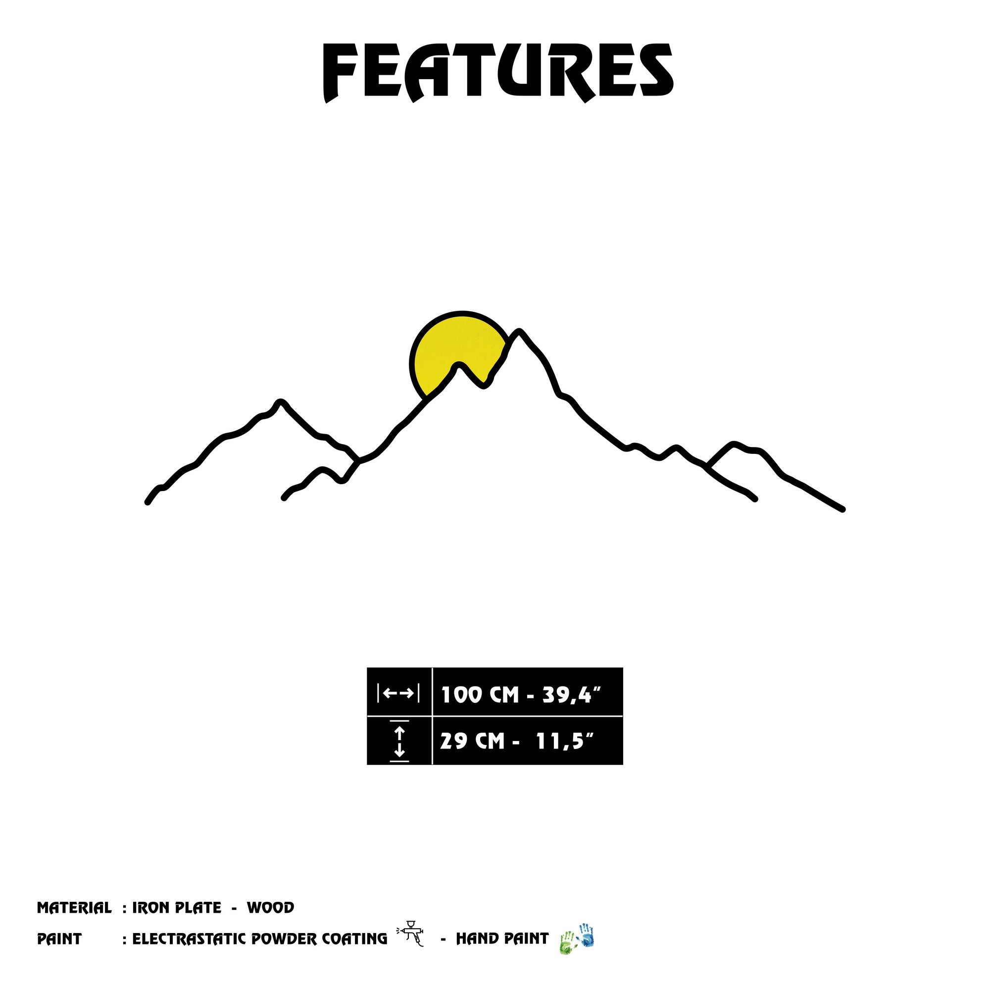 Verleihen Sie Ihrem Zuhause mit der Agri Wanddeko von Wallity einen Hauch von Stil. Dieses mehrfarbige Metall-Wandaccessoire kombiniert Kunst und Funktionalität.