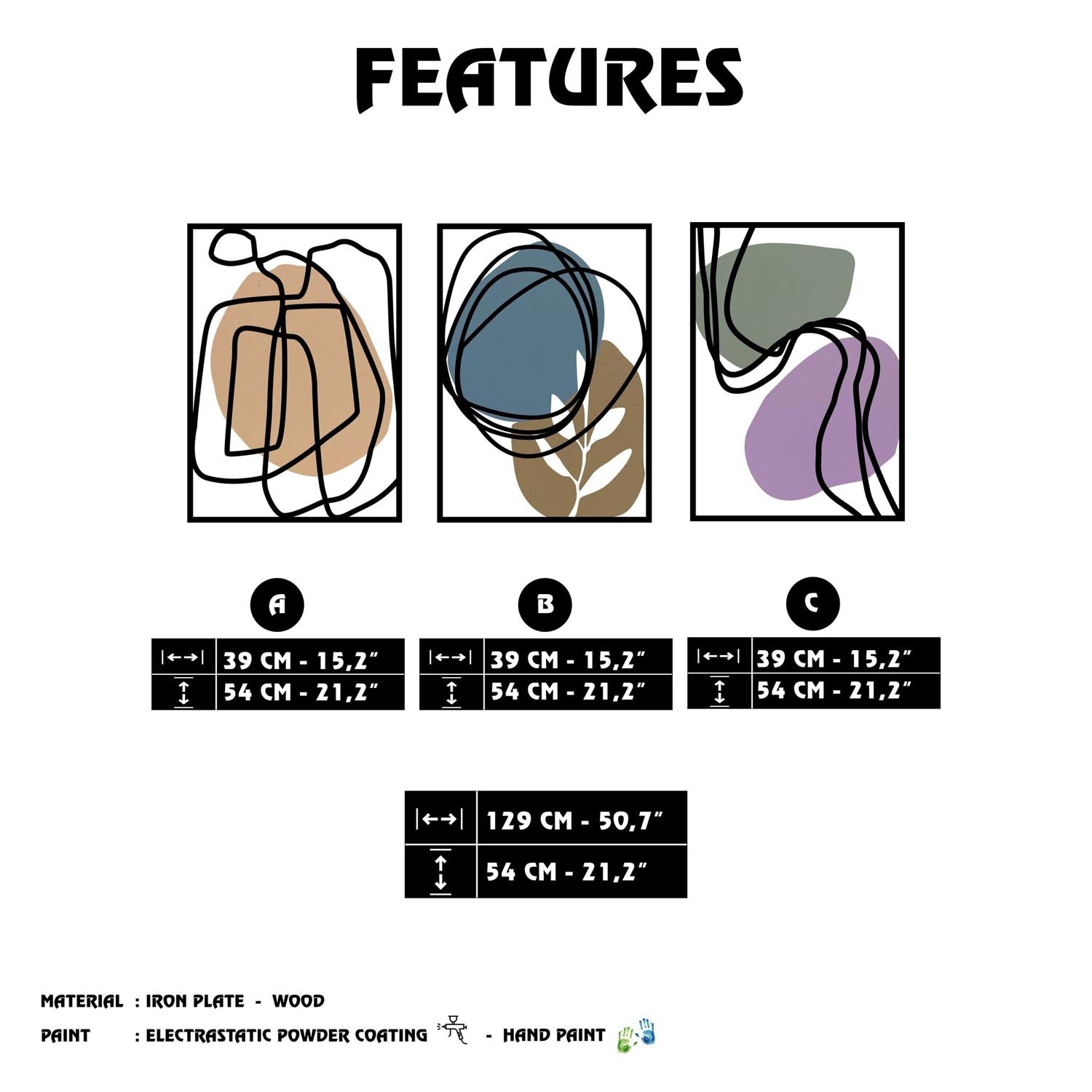 Gestalten Sie Ihr Zuhause mit der Viyana Wanddeko von Wallity neu. Dieses elegante, mehrfarbige Metall-Wandaccessoire vereint Stil und Langlebigkeit.