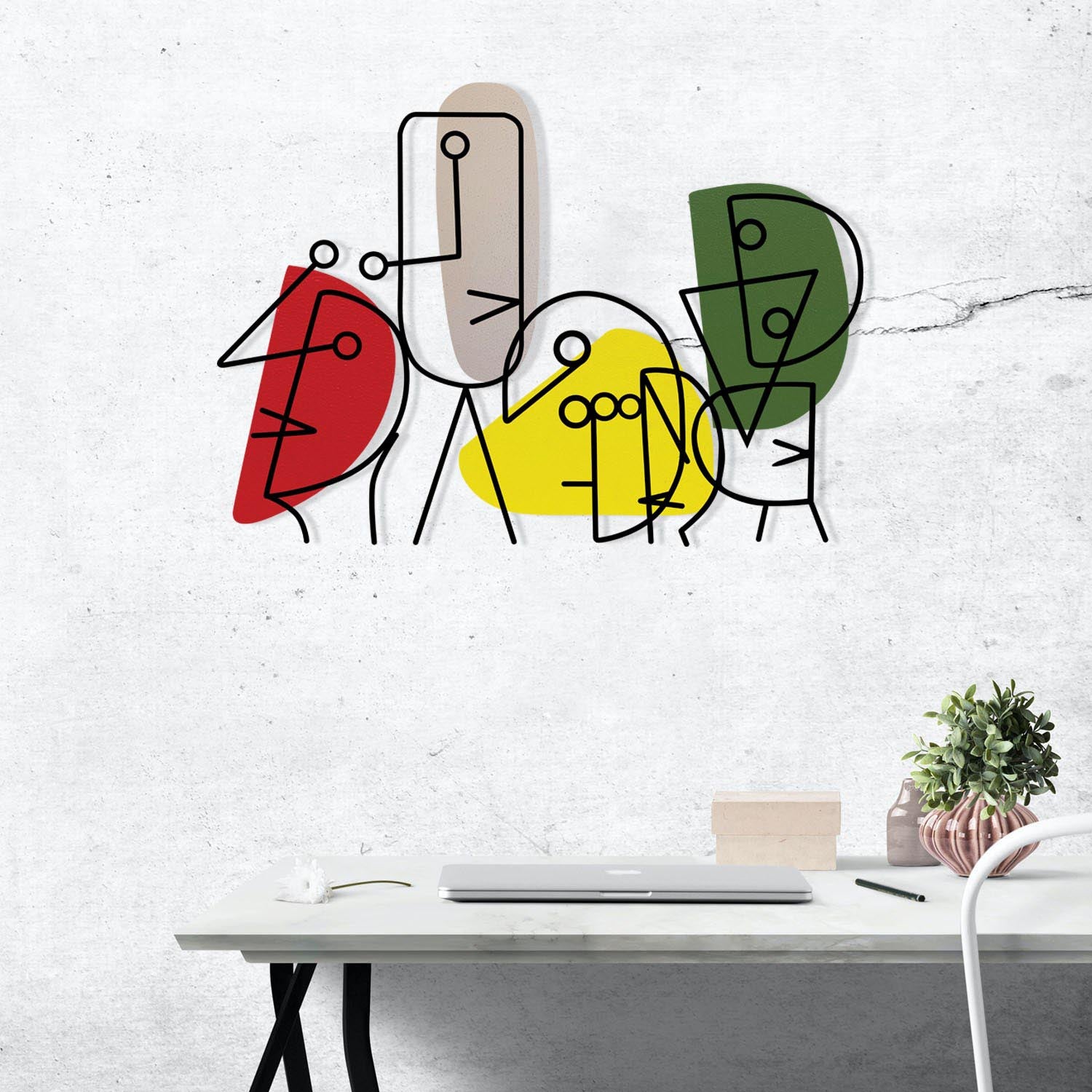 Verleihen Sie Ihrem Zuhause mit der Kubizm 16 Wanddeko von Wallity einen Hauch von Raffinesse. Dieses einzigartige Kunstwerk aus Metall und Holz ist der perfekte Blickfang für jeden Raum.