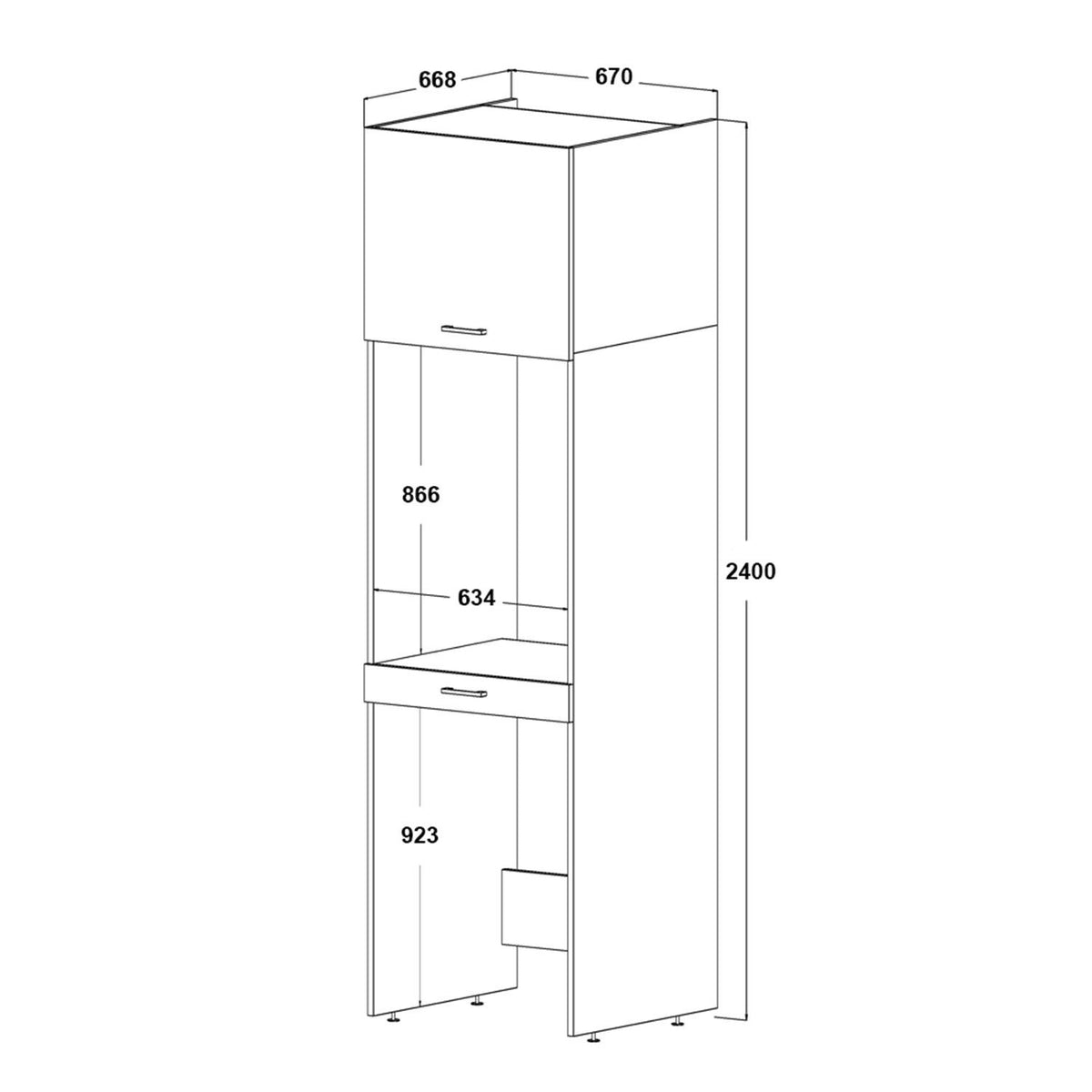 Weisser Waschmaschinenschrank aus melaminbeschichteter Spanplatte mit Aluminiumgriff, Schublade und Kunststofffüssen, Modell 1775 von Hanah Home.