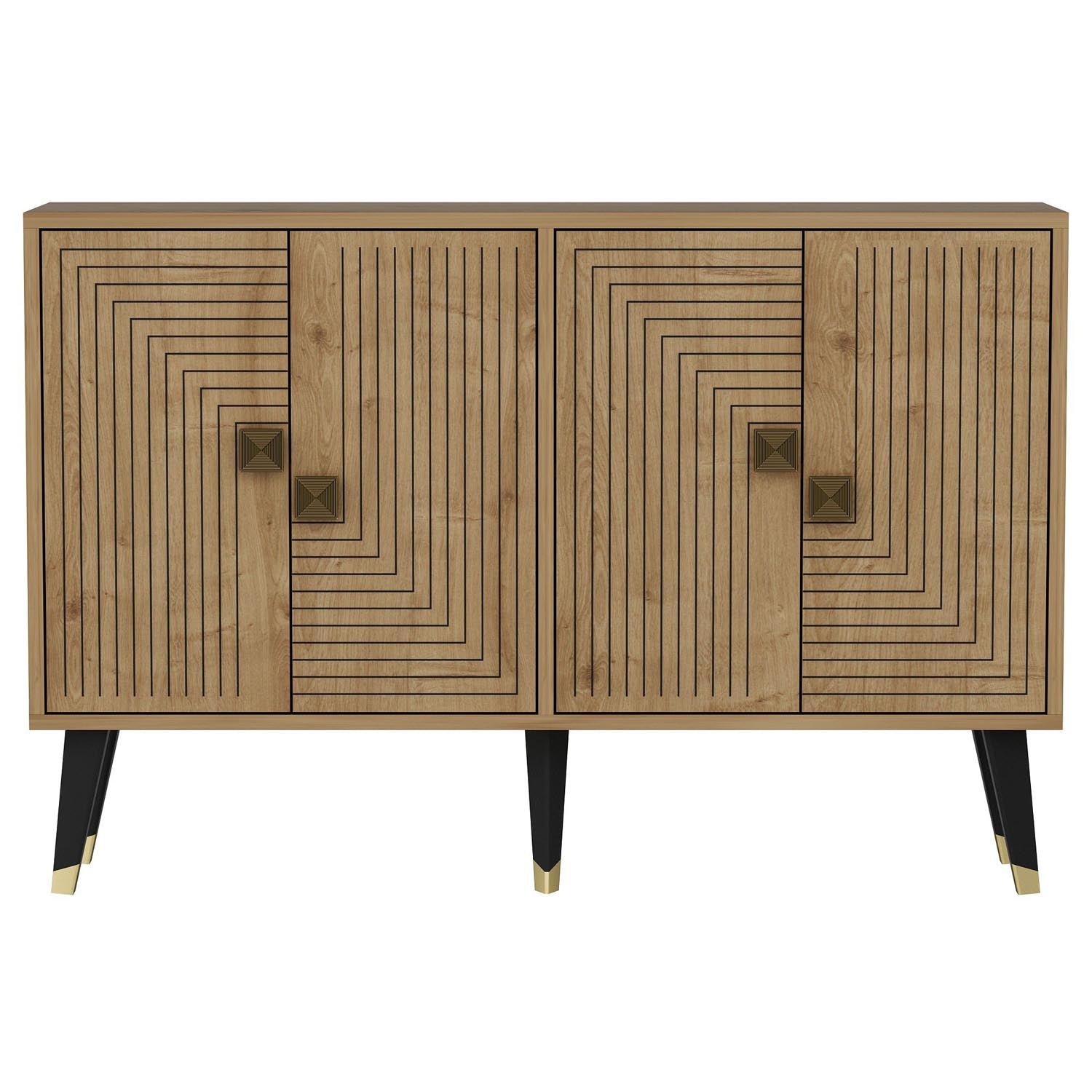 Entdecken Sie das Ahart High-Sideboard in Saphir-Eiche Gold von Hanah Home – ein elegantes Möbelstück, das Stil und Funktionalität vereint. Perfekt für Ihr Zuhause!