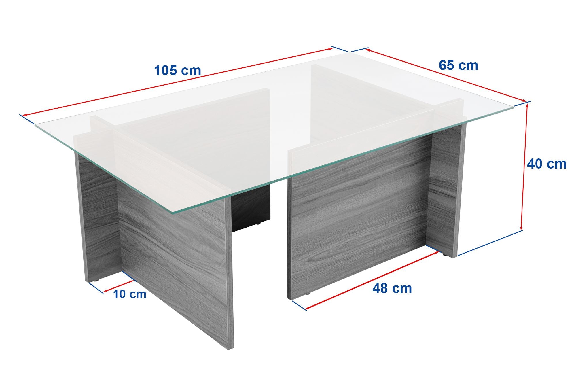 Entdecken Sie den Vetrino Sofatisch in Grau – ein stilvoller Couchtisch aus langlebigem gehärtetem Glas, der Ihrem Wohnraum Eleganz verleiht.