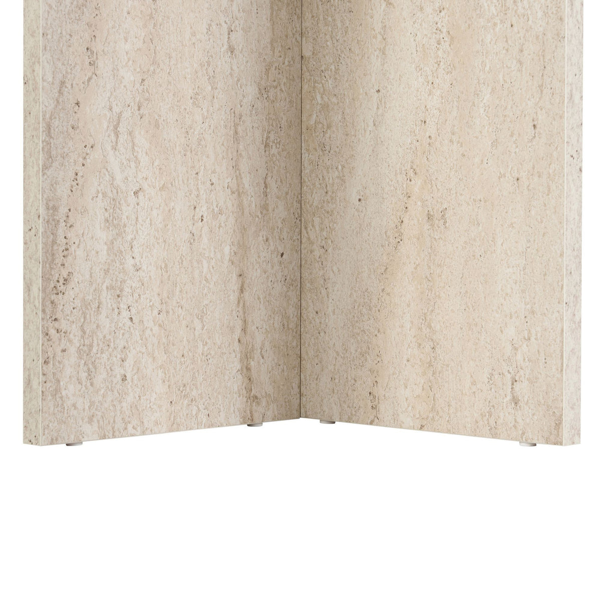 Rechteckiger Esstisch Linza in Travertin-Optik mit Marmor-Muster, Tischplatte aus melaminbeschichteter Spanplatte, Masse 180x90x75 cm.
