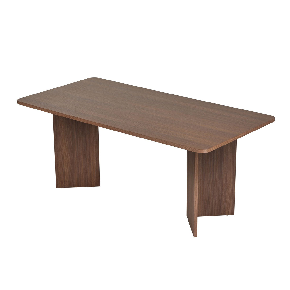 Rechteckiger Esstisch Linza von Nordure in Milano-Nussbaum, Tischplatte aus melaminbeschichteter Spanplatte, Masse 180 x 90 x 75 cm.