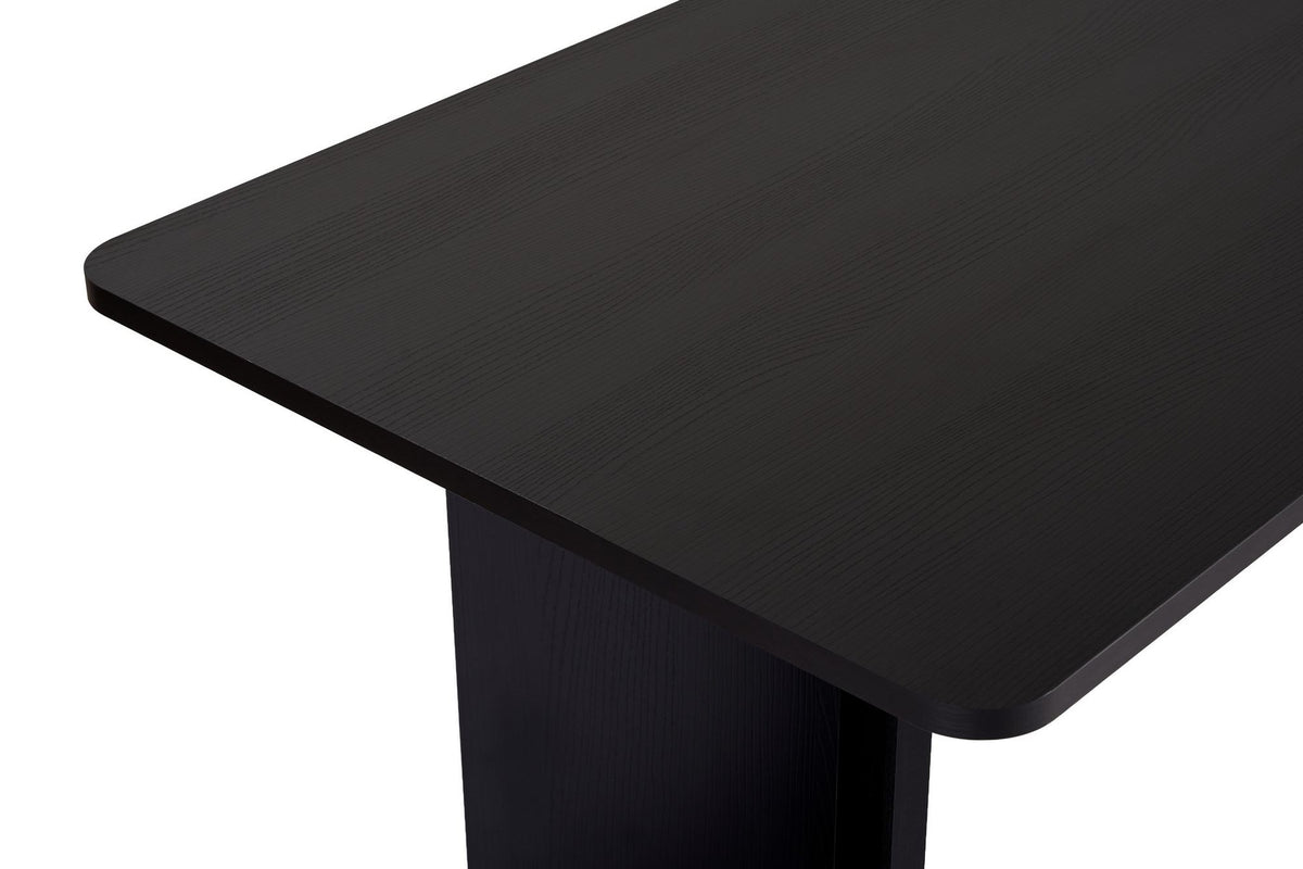 Rechteckiger Esstisch Linza in Holz Schwarz aus melaminbeschichteter Spanplatte, Masse 180x90x75 cm, Hersteller Nordure.