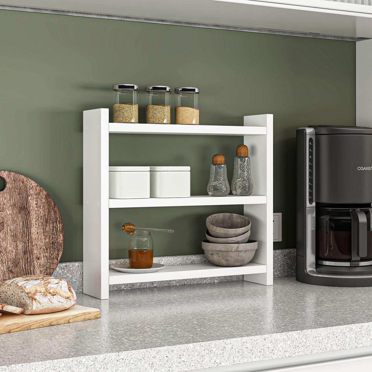 Entdecken Sie das Cosmic Wandregal in Weiß von Hanah Home – die stilvolle Lösung für eine aufgeräumte und moderne Küche. Jetzt im KAQTU Onlineshop!