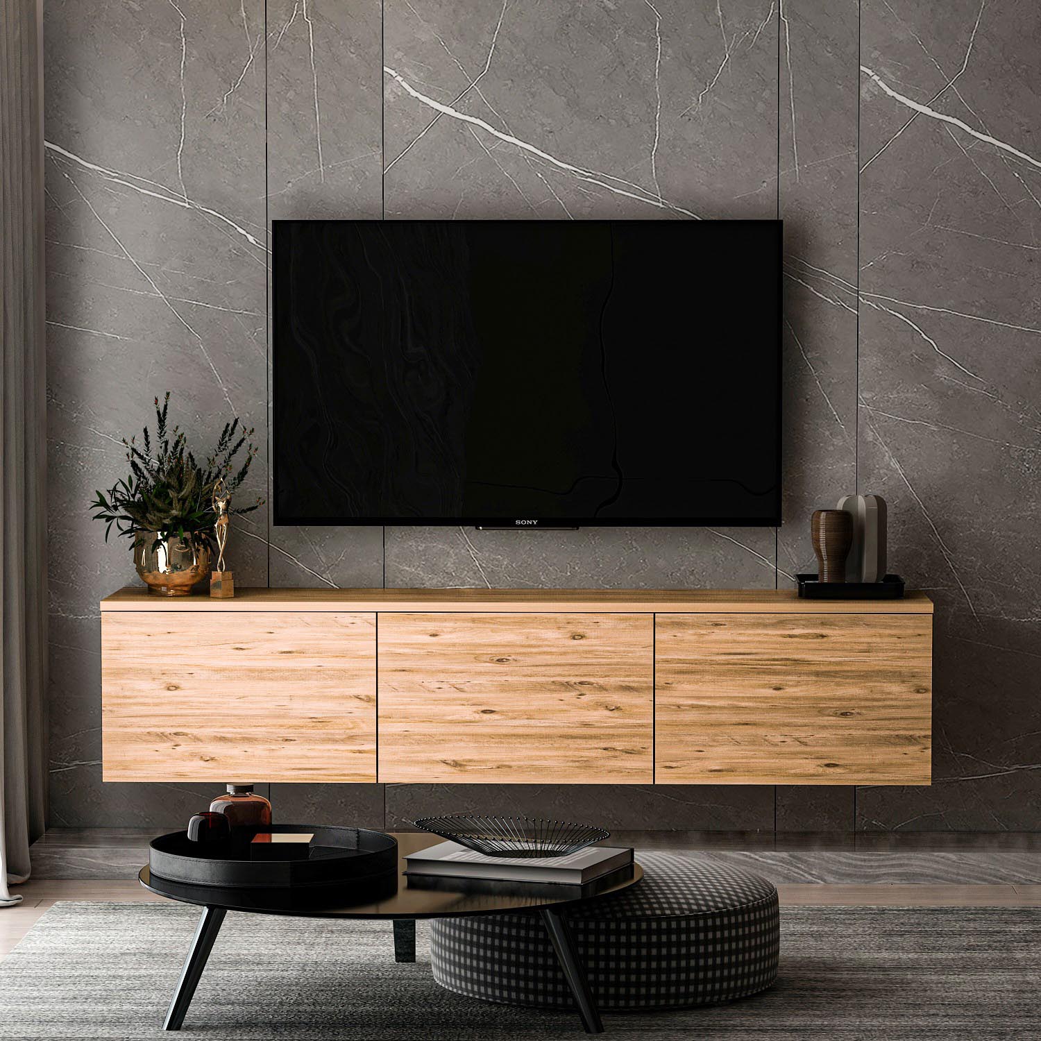 Gestalten Sie Ihr Zuhause mit dem Neon Sideboard aus Atlantischer Kiefer von Hanah Home – elegant, funktional und perfekt für jeden Einrichtungsstil.