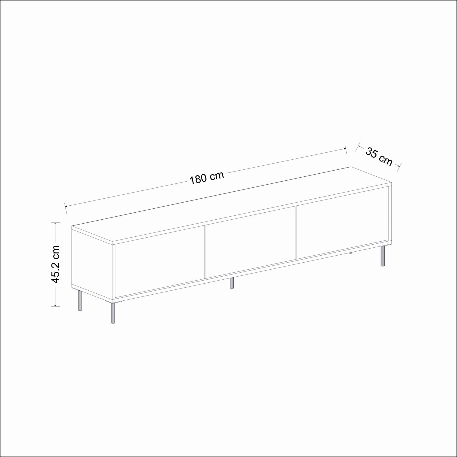 Erleben Sie das Imaj Sideboard von Hanah Home: Ein Meisterwerk aus weißem Marmor und goldenen Akzenten, das jedem Raum einen Hauch von Luxus verleiht.