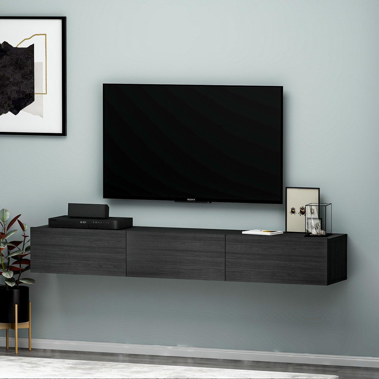 Erleben Sie das stilvolle Terra Sideboard in Schwarz von Hanah Home. Ideal für modernes Wohnen, bietet es eleganten Stauraum und langlebige Qualität.