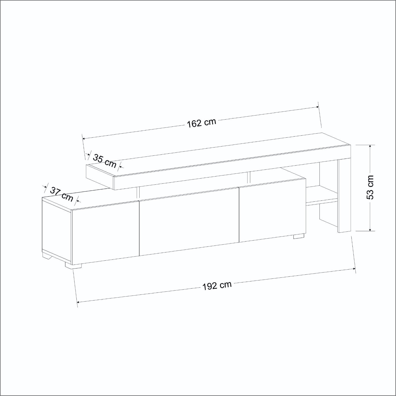 Gestalten Sie Ihr Wohnzimmer stilvoll mit dem Beliz Sideboard in Travertin von Hanah Home. Funktionalität trifft auf modernes Design und schafft eine einladende Atmosphäre.