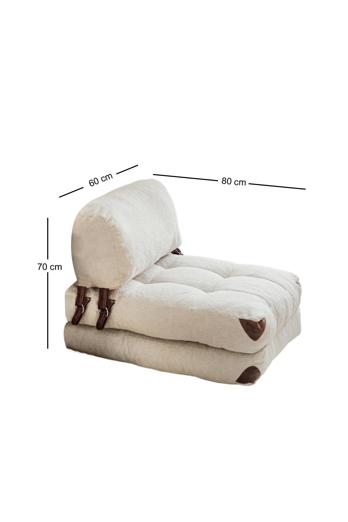Erleben Sie das Fold Teddy Bettsofa in Sahne von Atelier Del Sofa – ein luxuriöses 1-Sitz-Schlafsofa, das mit seinem plüschigen Teddy-Stoff und eleganten Design jeden Raum aufwertet.