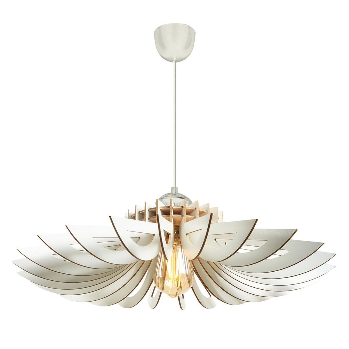 160 Pendellampe - Weiss in Weiss präsentiert im Onlineshop von KAQTU Design AG. Pendelleuchte ist von Opviq