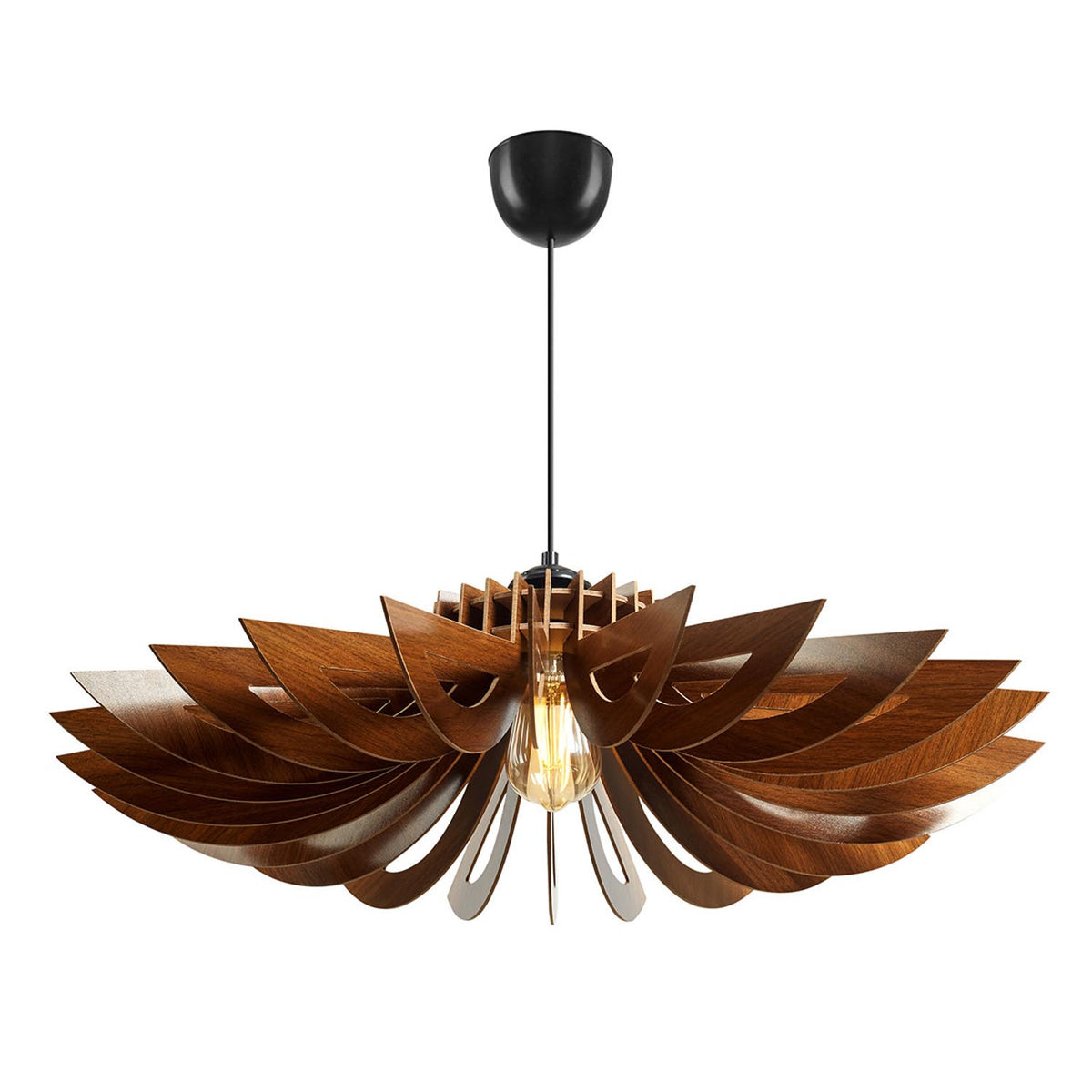 159 Pendellampe - Walnuss in Walnuss präsentiert im Onlineshop von KAQTU Design AG. Pendelleuchte ist von Opviq
