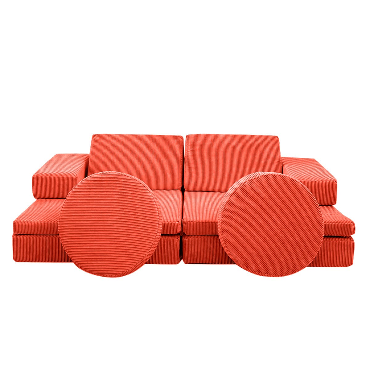 Genießen Sie das Puzzle Bettsofa in lebhaftem Orange von Atelier Del Sofa – die perfekte Kombination aus Komfort, Stil und Funktionalität für Ihr Zuhause!