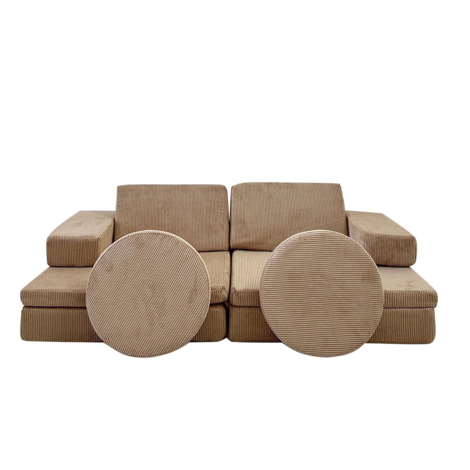 Erleben Sie das vielseitige Puzzle Bettsofa - Kamel von Atelier Del Sofa. Perfekt für kleine Wohnungen, bietet es stilvollen Komfort und Funktionalität.
