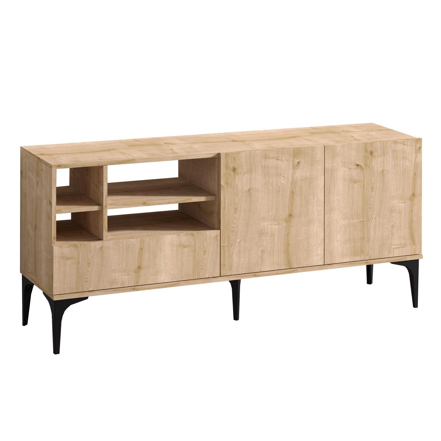 Orela in Eiche präsentiert im Onlineshop von KAQTU Design AG. Sideboard ist von Hanah Home