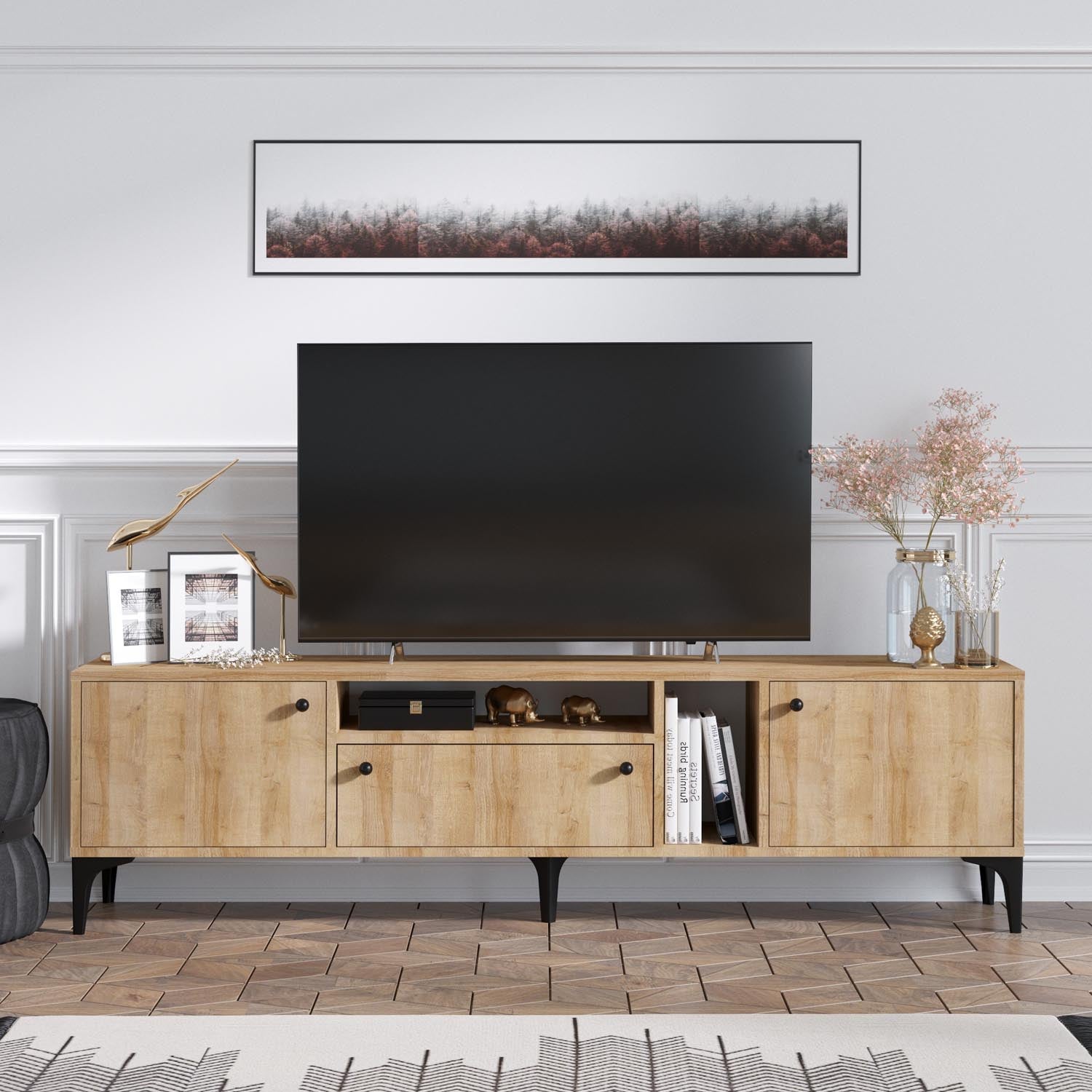 Entdecken Sie das Penny Sideboard in Eiche von Hanah Home – stilvolles Design trifft auf praktische Funktionalität für Ihr Zuhause.