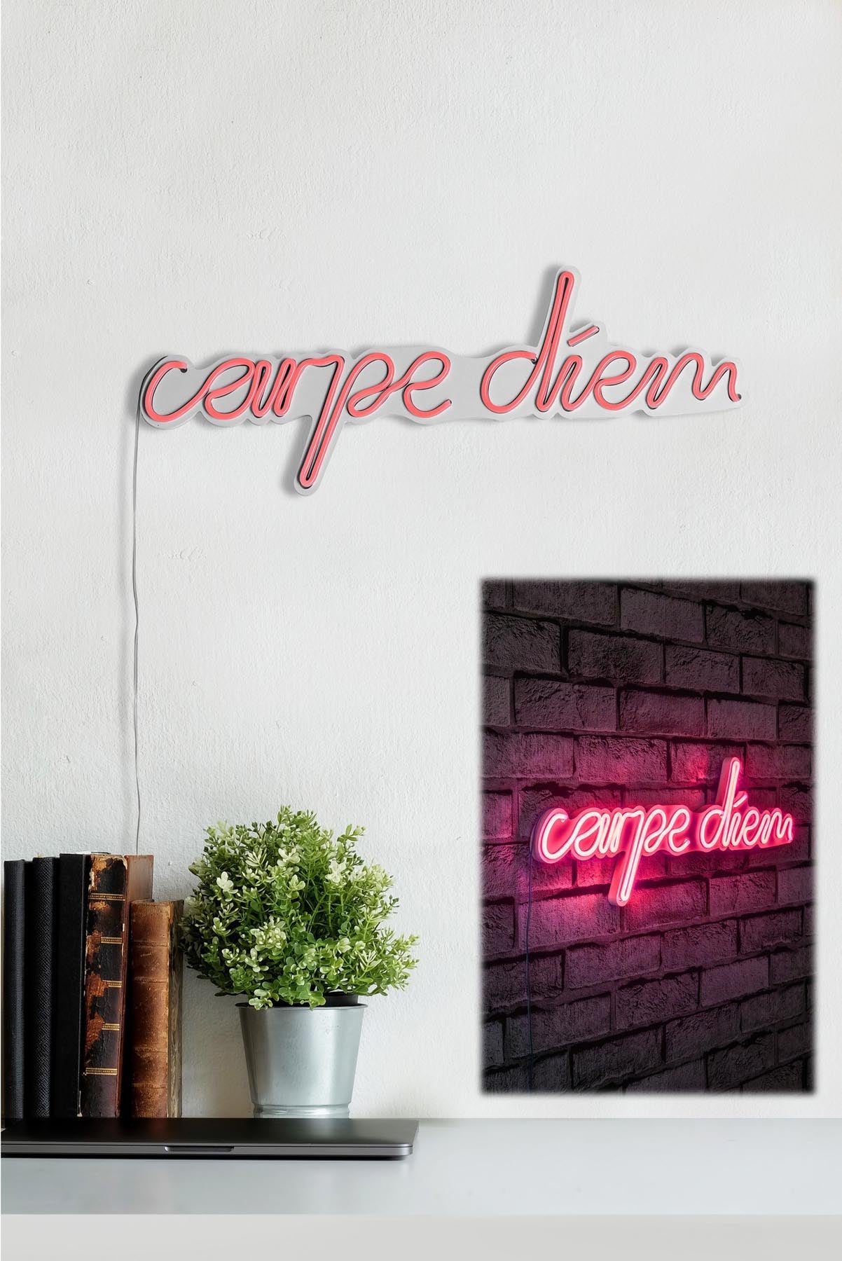 Verleihen Sie Ihrem Zuhause mit der Carpe Diem Wandleuchte in Rosa von Wallity einen einzigartigen Charme. Diese flexible Neonleuchte schafft eine einladende Atmosphäre und inspiriert Ihre Kreativität.
