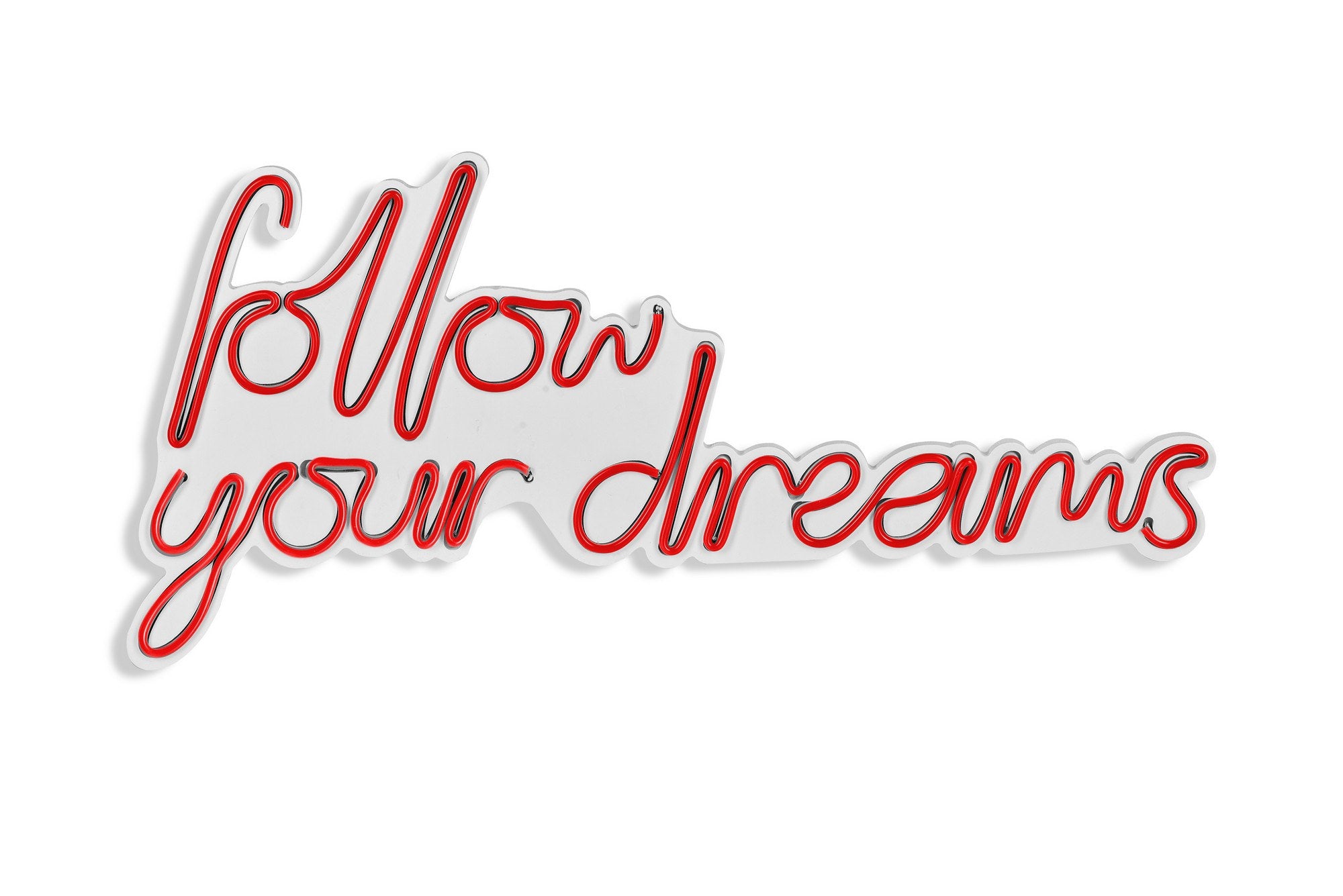 Entdecken Sie die Follow Your Dreams Wandleuchte in Rot von Wallity – eine stilvolle LED-Beleuchtung, die jedem Raum Wärme und Kreativität verleiht.