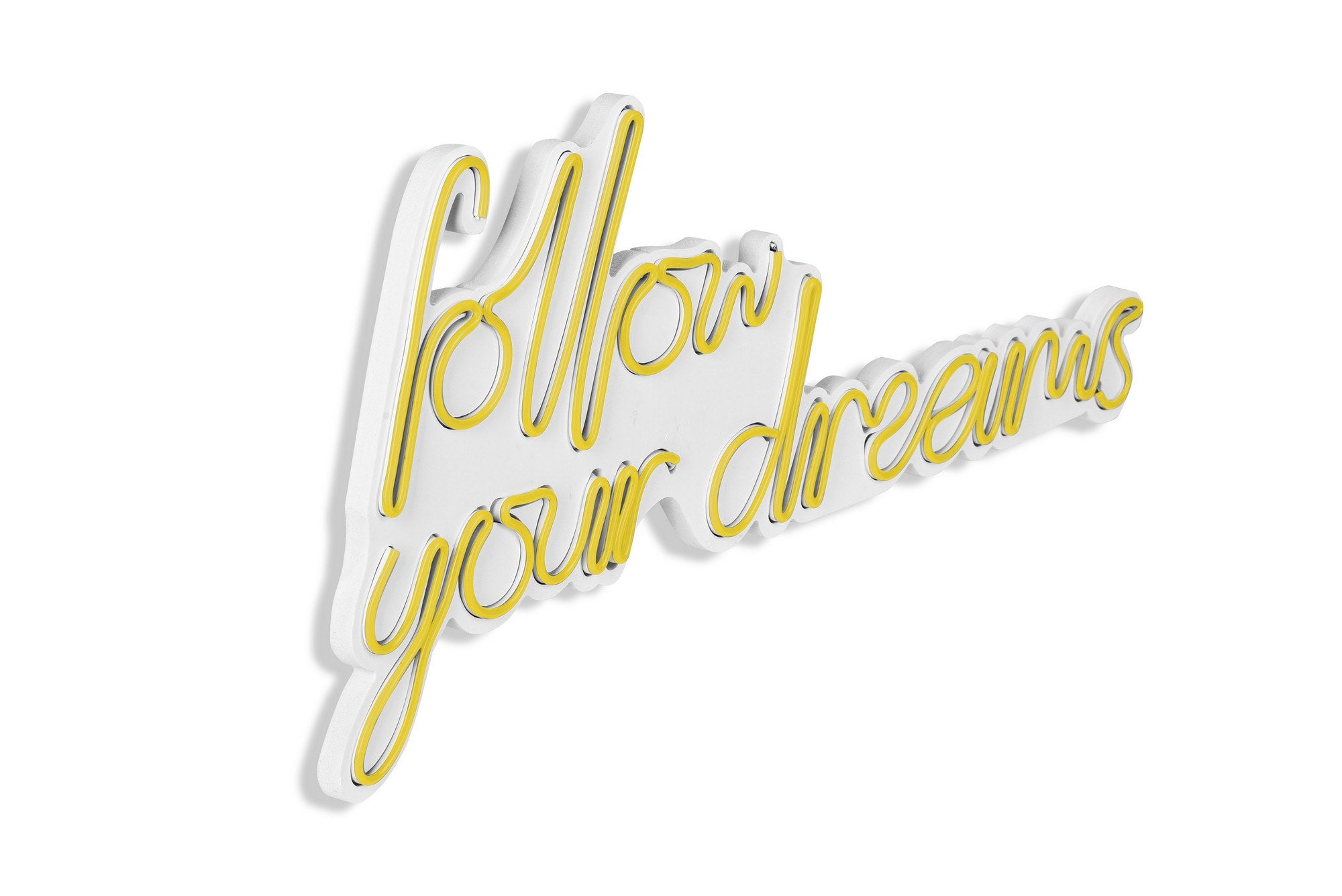 Erleben Sie die Follow Your Dreams Wandleuchte in Gelb von Wallity – eine kreative LED-Beleuchtung, die jeden Raum in eine entspannende Oase verwandelt.