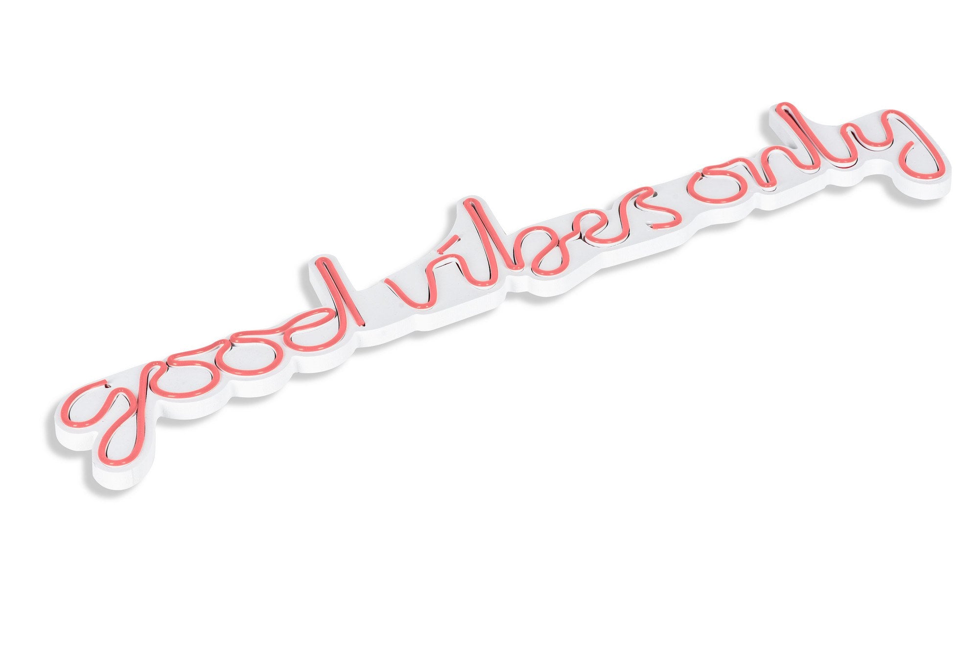 Verleihen Sie Ihrem Raum mit der rosa Good Vibes Only Wandleuchte von Wallity einen Hauch von Magie. Flexibel, wasserdicht und einfach zu installieren!