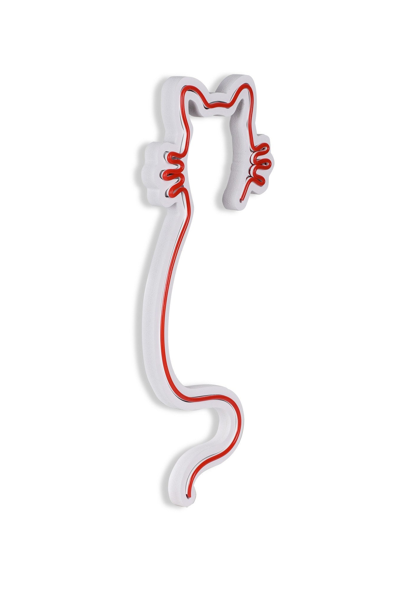 Verleihen Sie Ihrem Raum mit der Cat Wandleuchte in Rot von Wallity einen einzigartigen Akzent. Diese flexible LED-Beleuchtung schafft faszinierende Lichtspiele und eine einladende Atmosphäre.