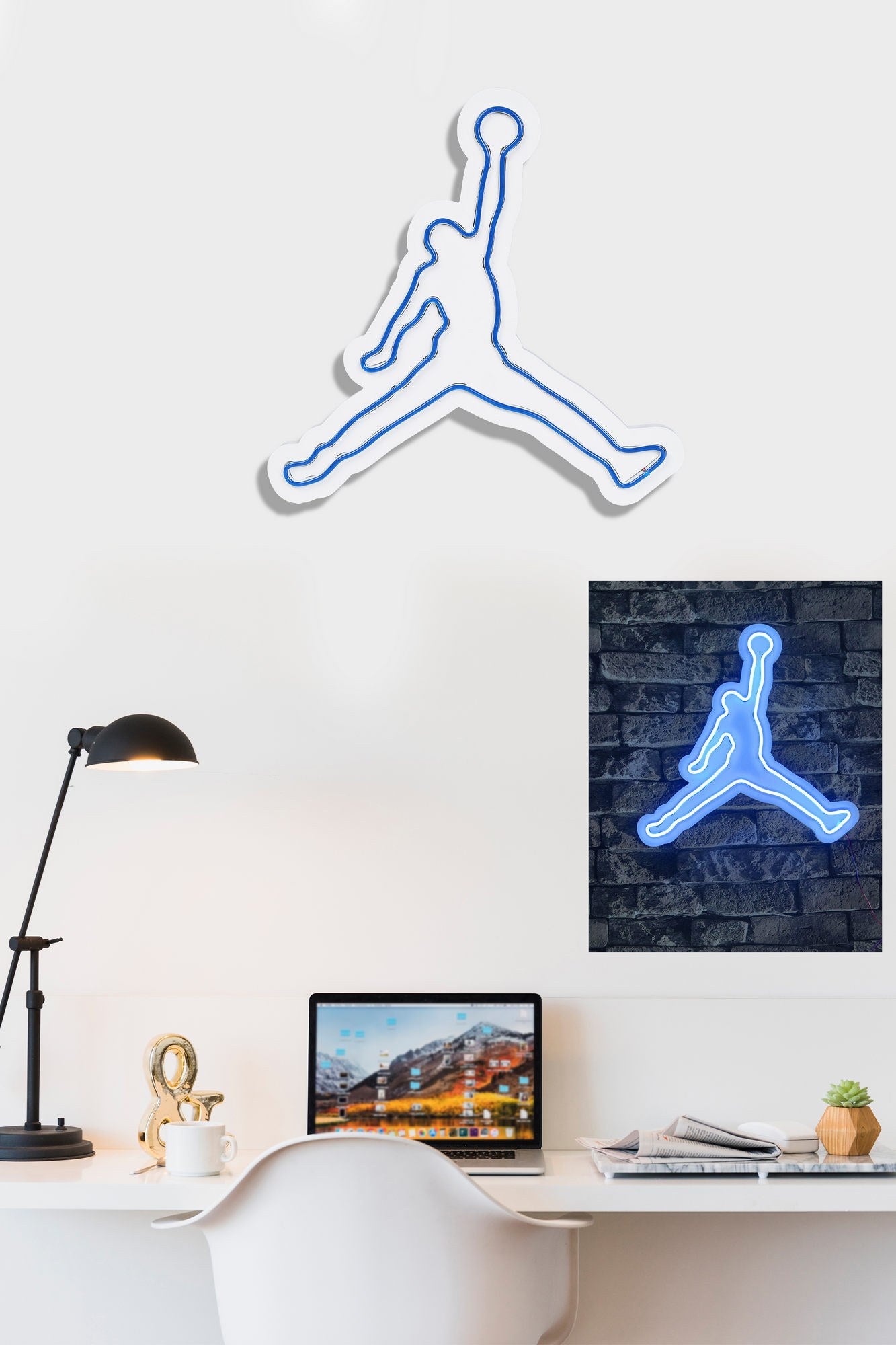 Gestalten Sie Ihre Wände mit der blauen Basketball Wandleuchte von Wallity! Diese kreative LED-Beleuchtung bringt Farbe und Stil in jeden Raum.