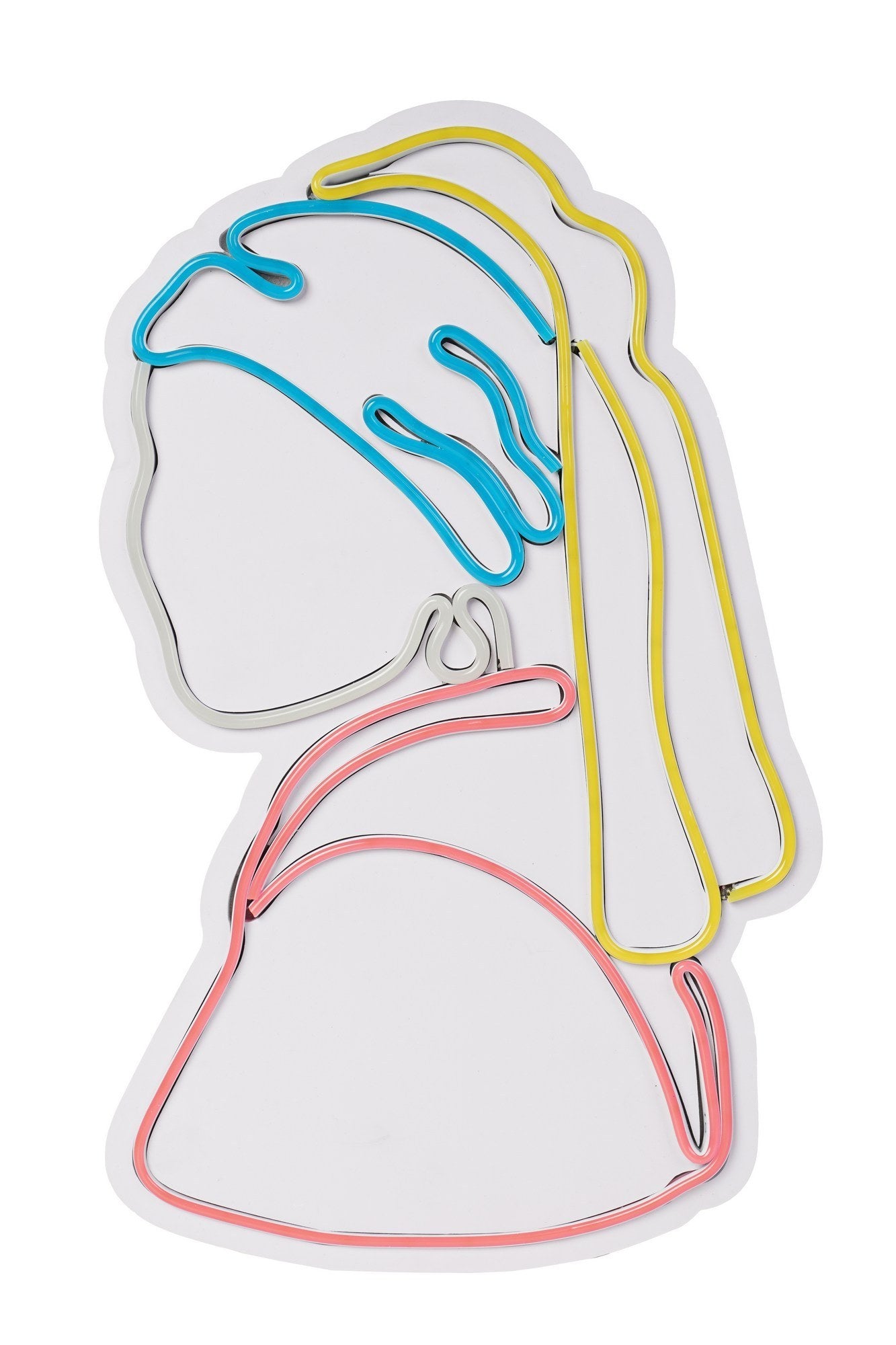 Entdecken Sie die Girl With A Pearl Earring Pinky Wandleuchte von Wallity – eine farbenfrohe LED-Beleuchtung, die jeden Raum verzaubert!