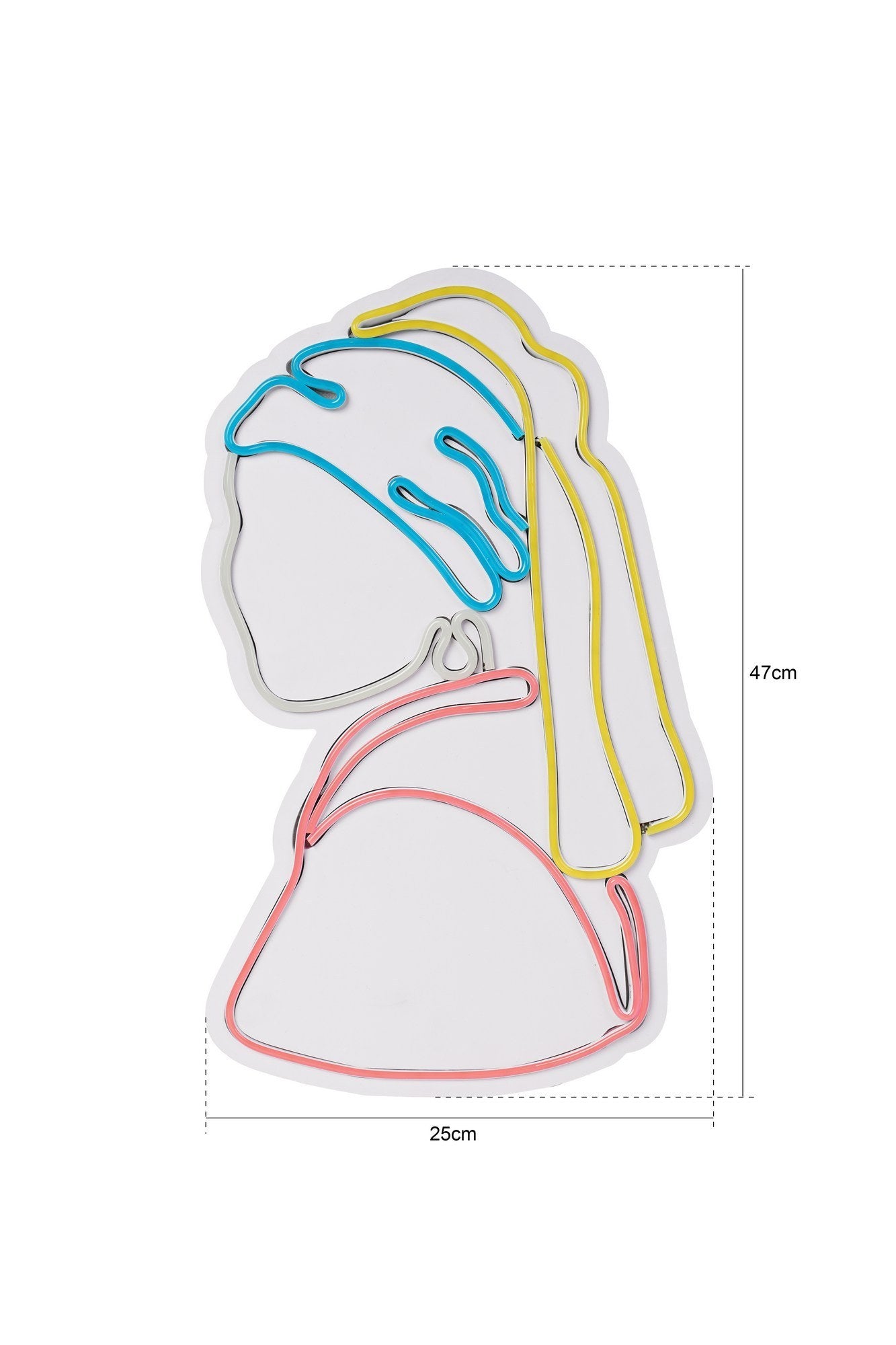 Entdecken Sie die Girl With A Pearl Earring Pinky Wandleuchte von Wallity – eine farbenfrohe LED-Beleuchtung, die jeden Raum verzaubert!